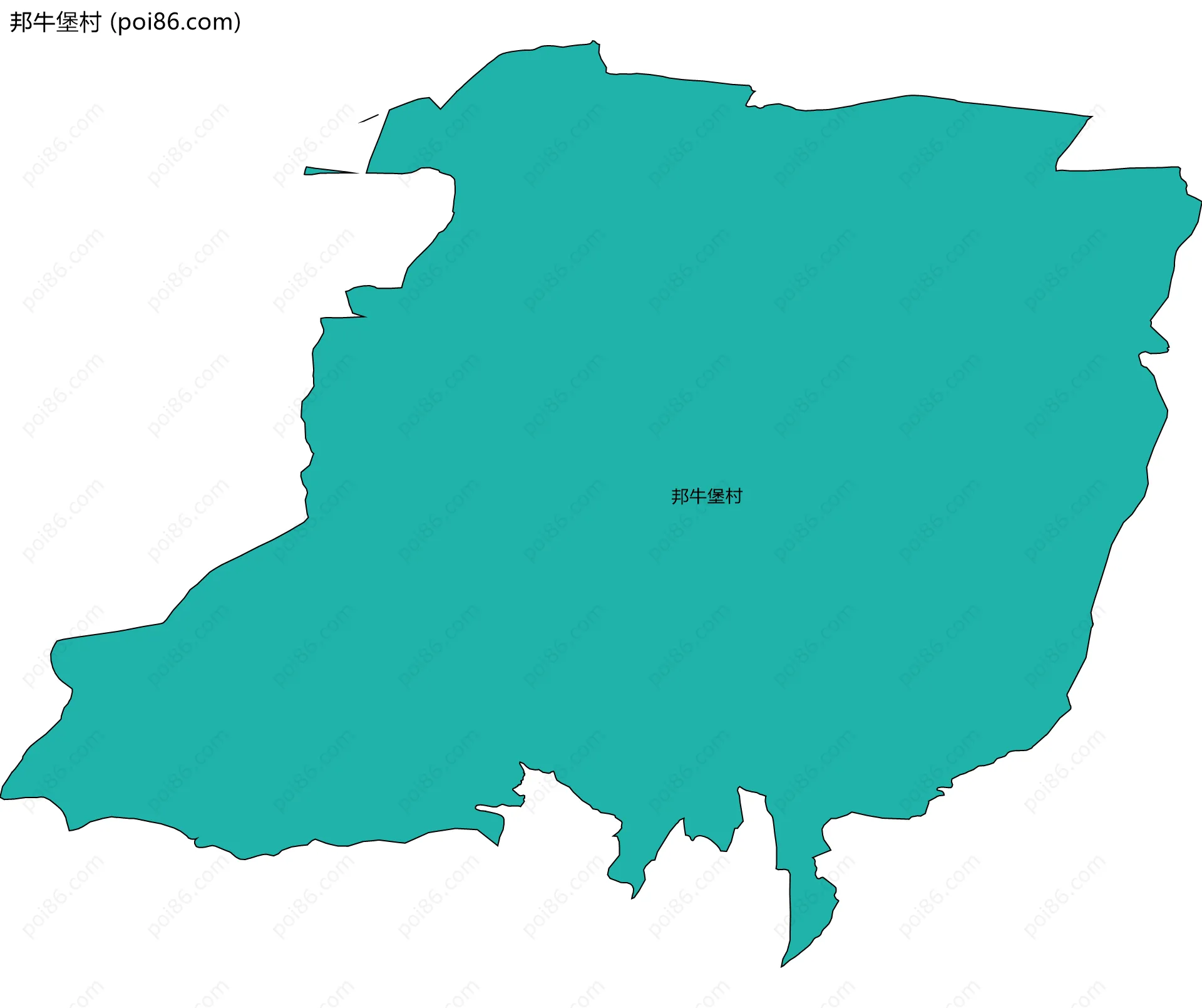 邦牛堡村边界地图