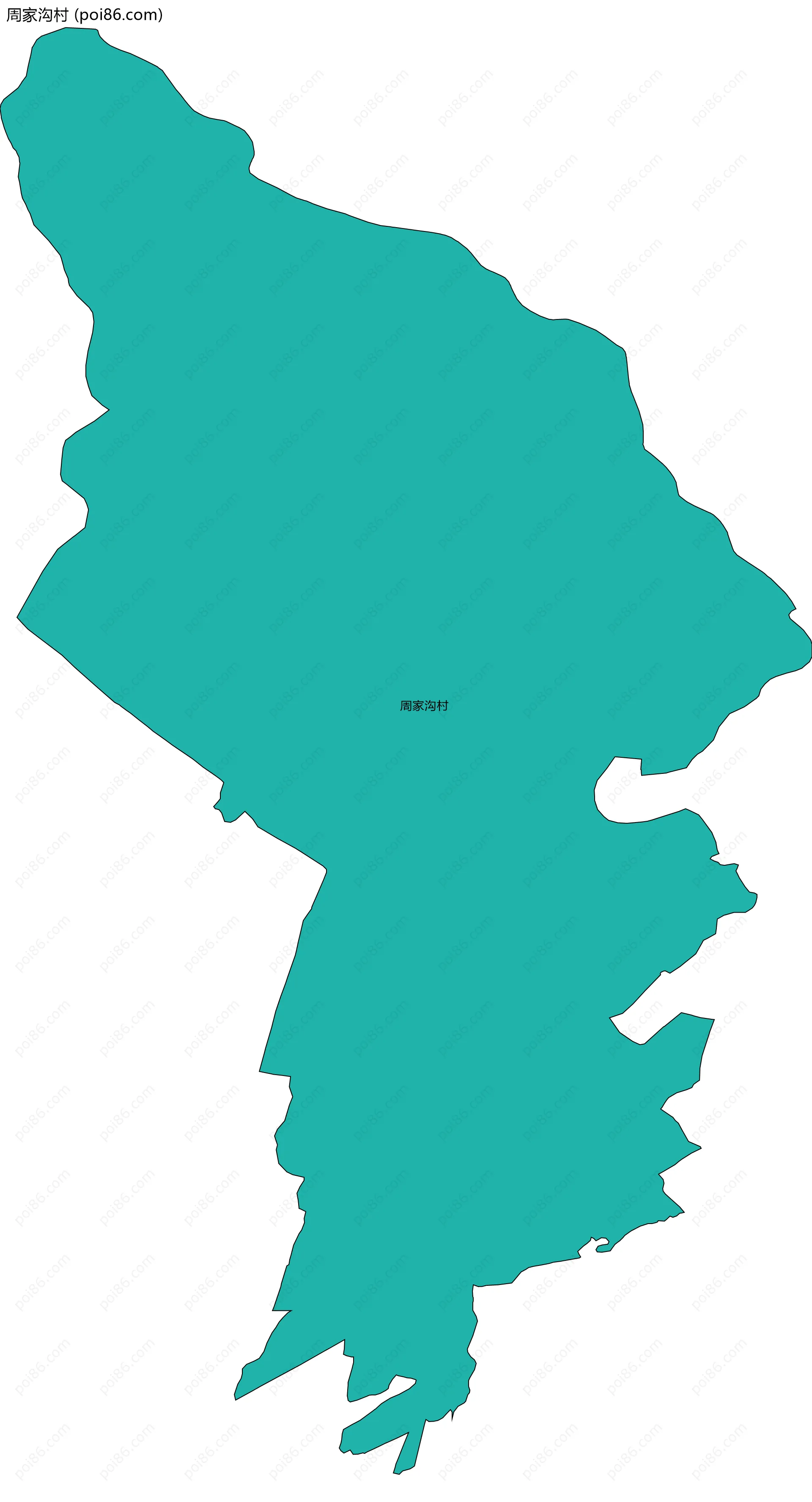 周家沟村边界地图