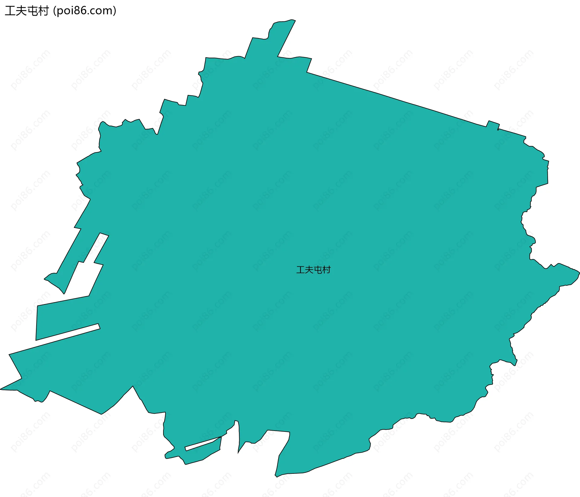 工夫屯村边界地图