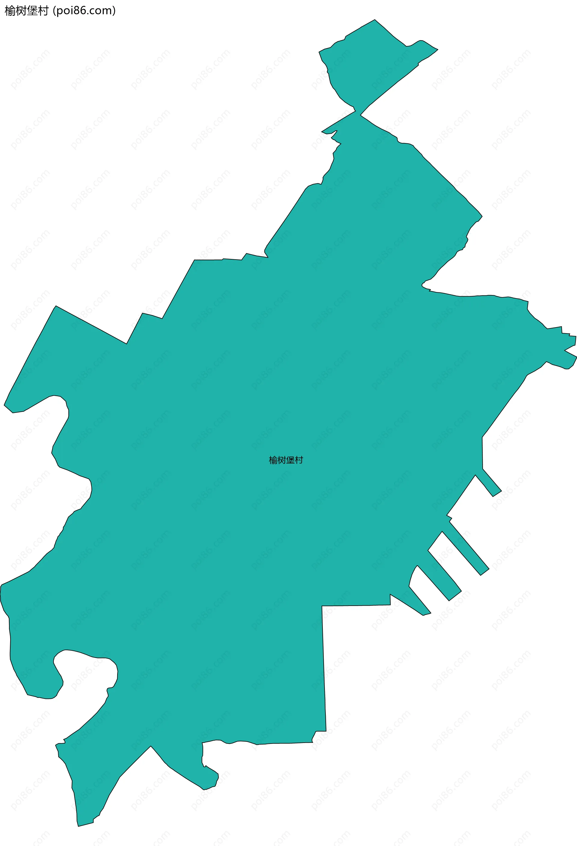 榆树堡村边界地图