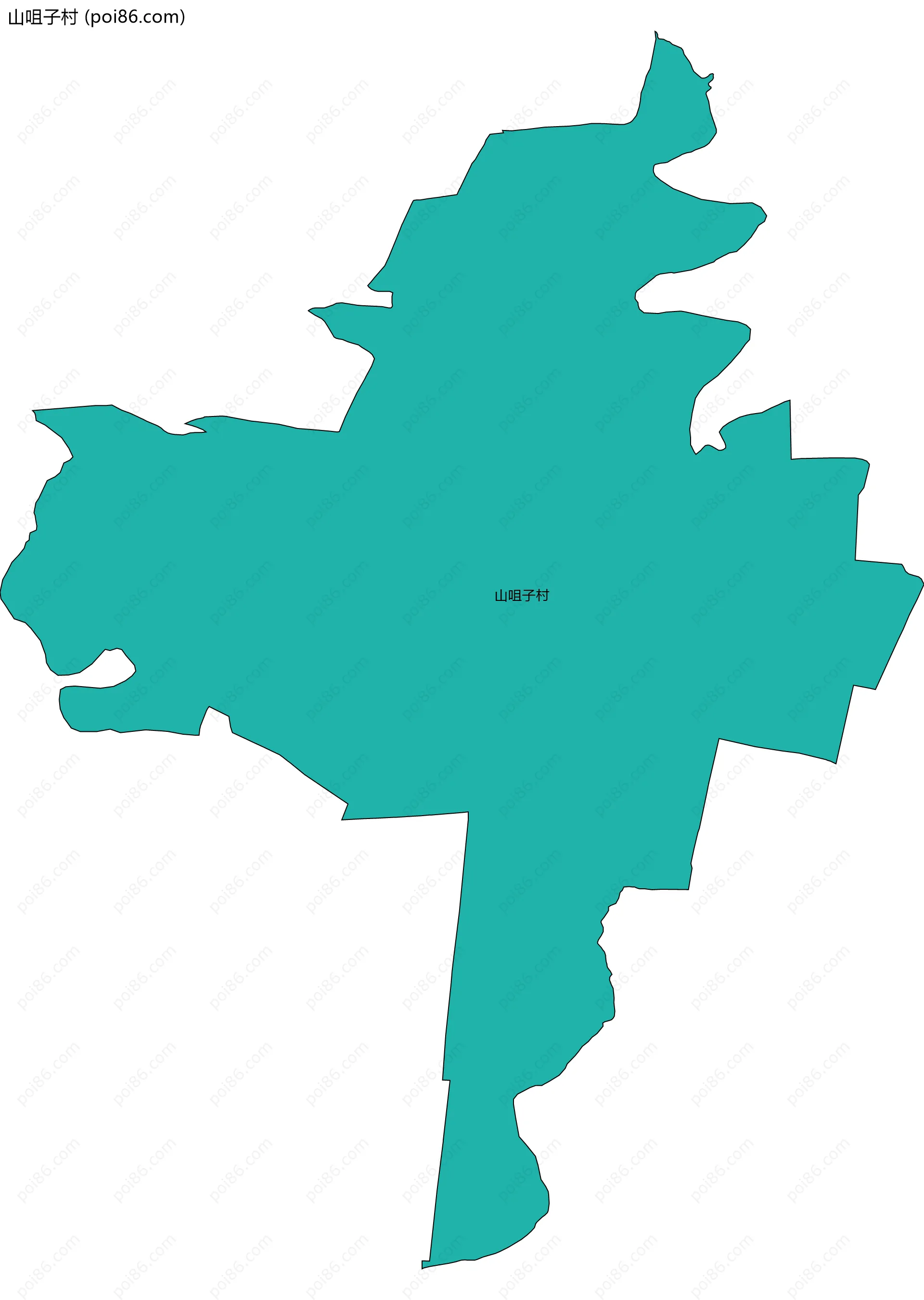 山咀子村边界地图