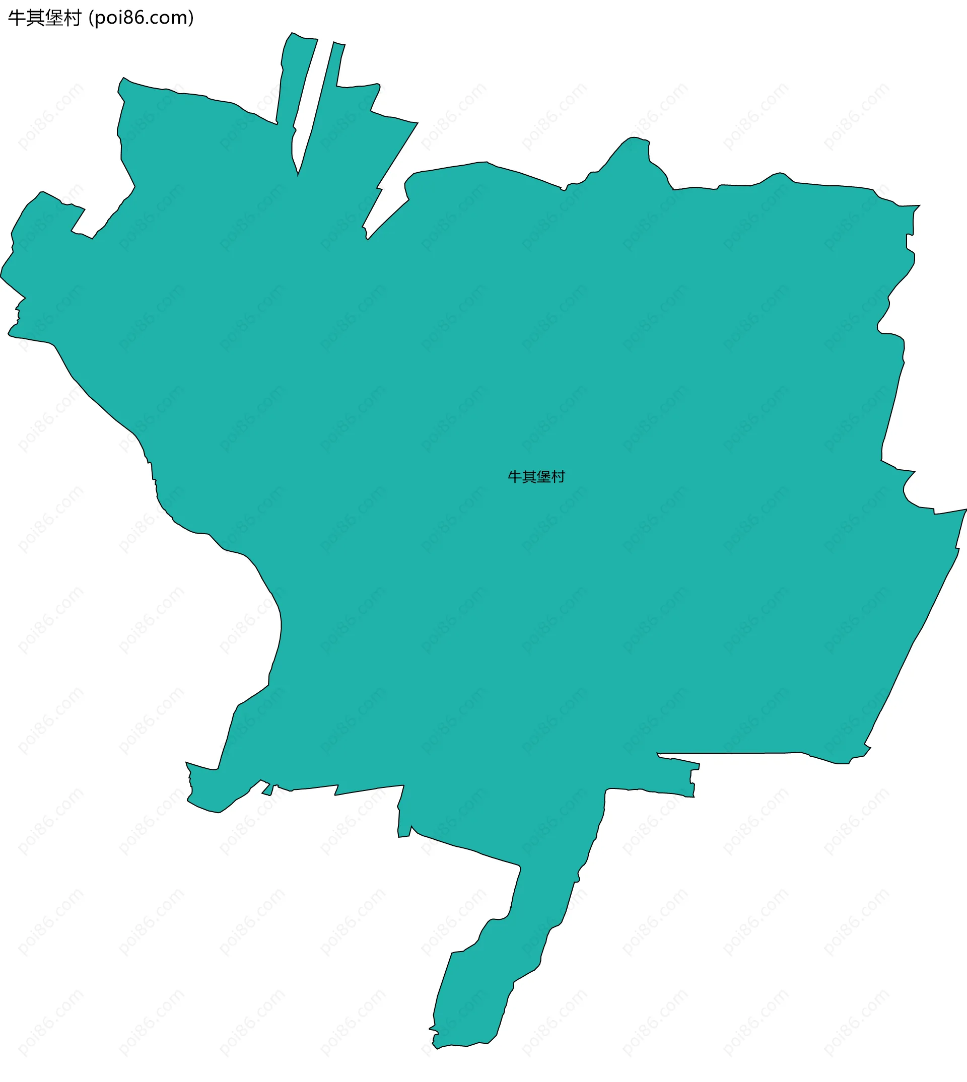 牛其堡村边界地图