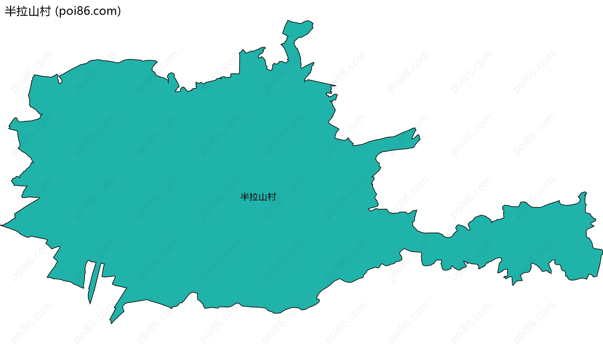 半拉山村边界地图