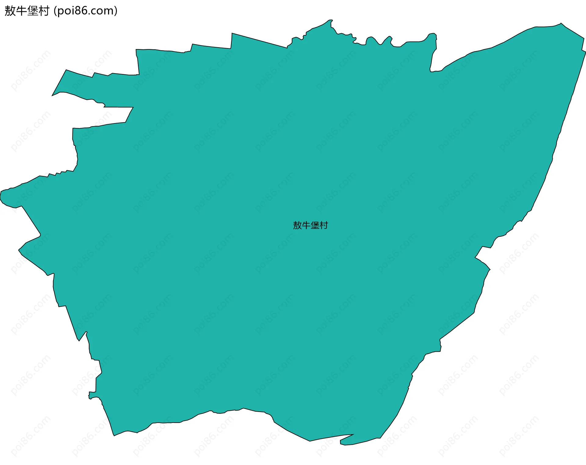 敖牛堡村边界地图