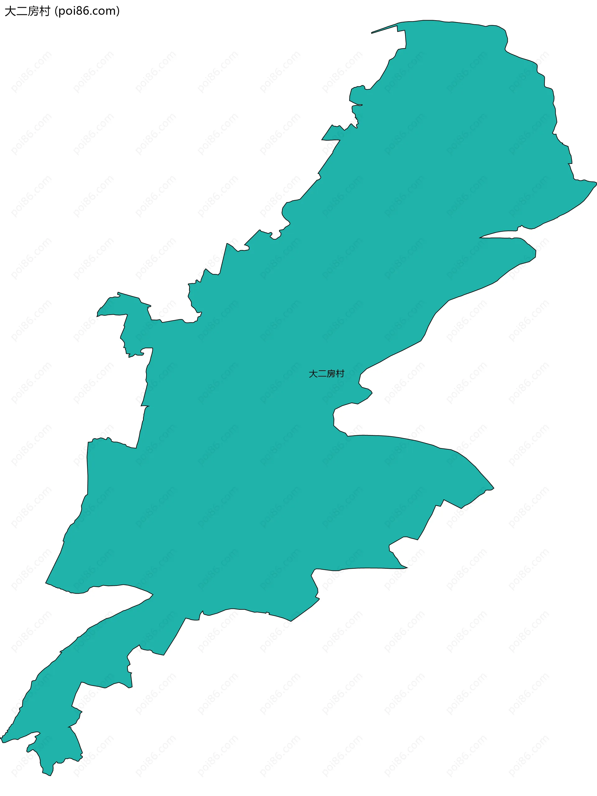 大二房村边界地图