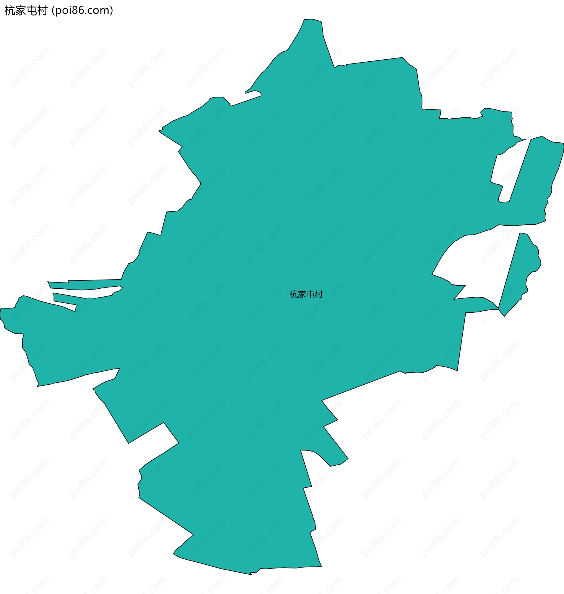 杭家屯村边界地图