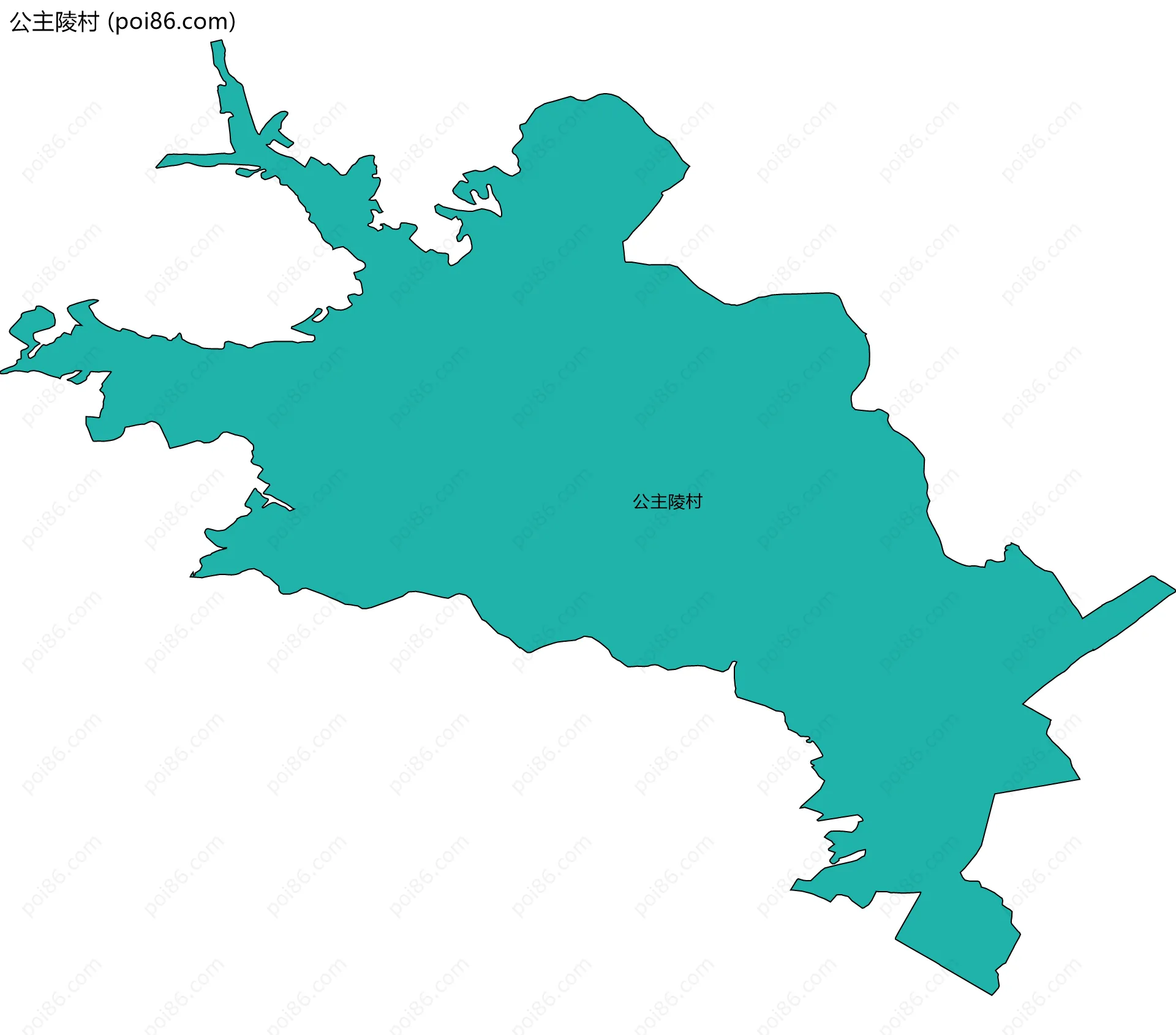 公主陵村边界地图