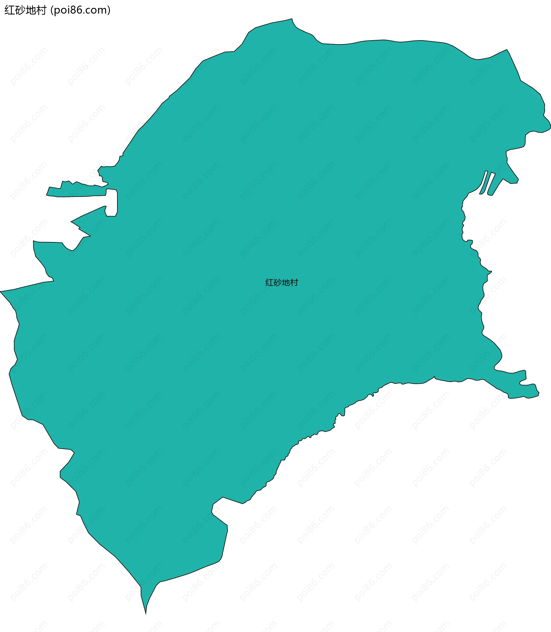 红砂地村边界地图