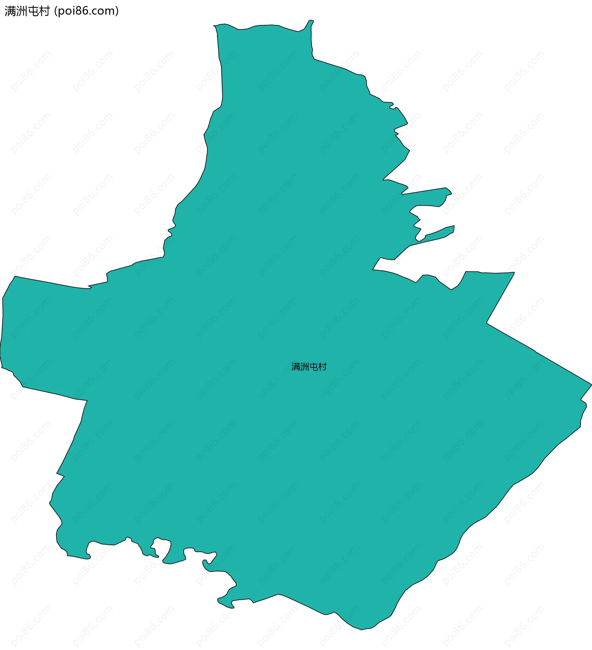 满洲屯村边界地图