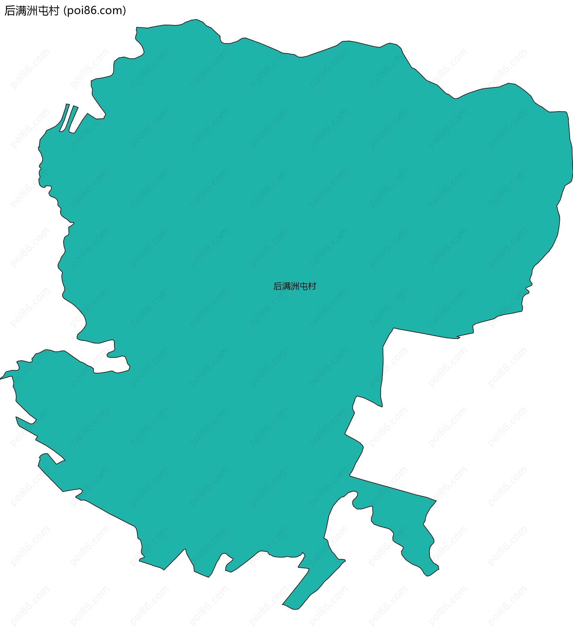 后满洲屯村边界地图