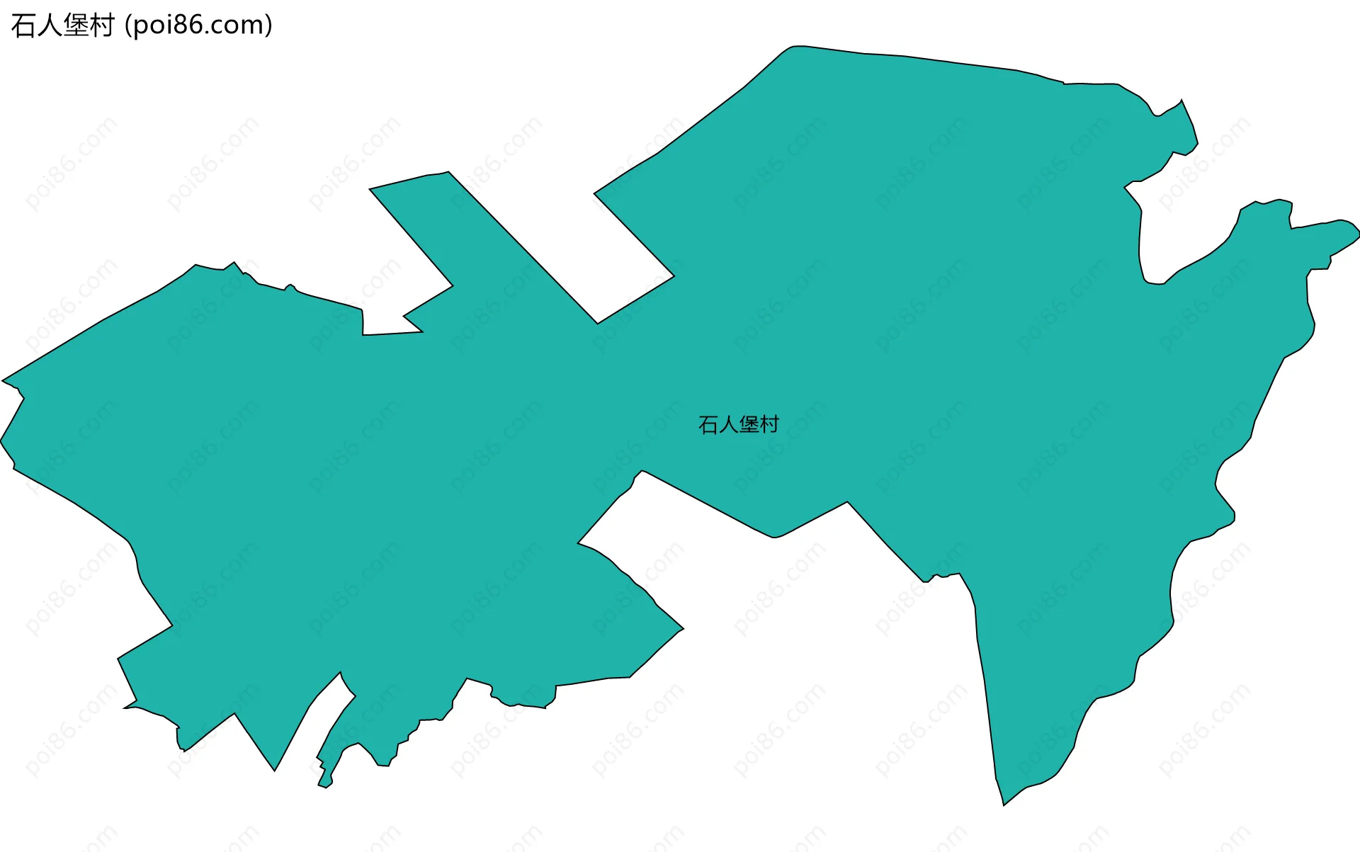 石人堡村边界地图