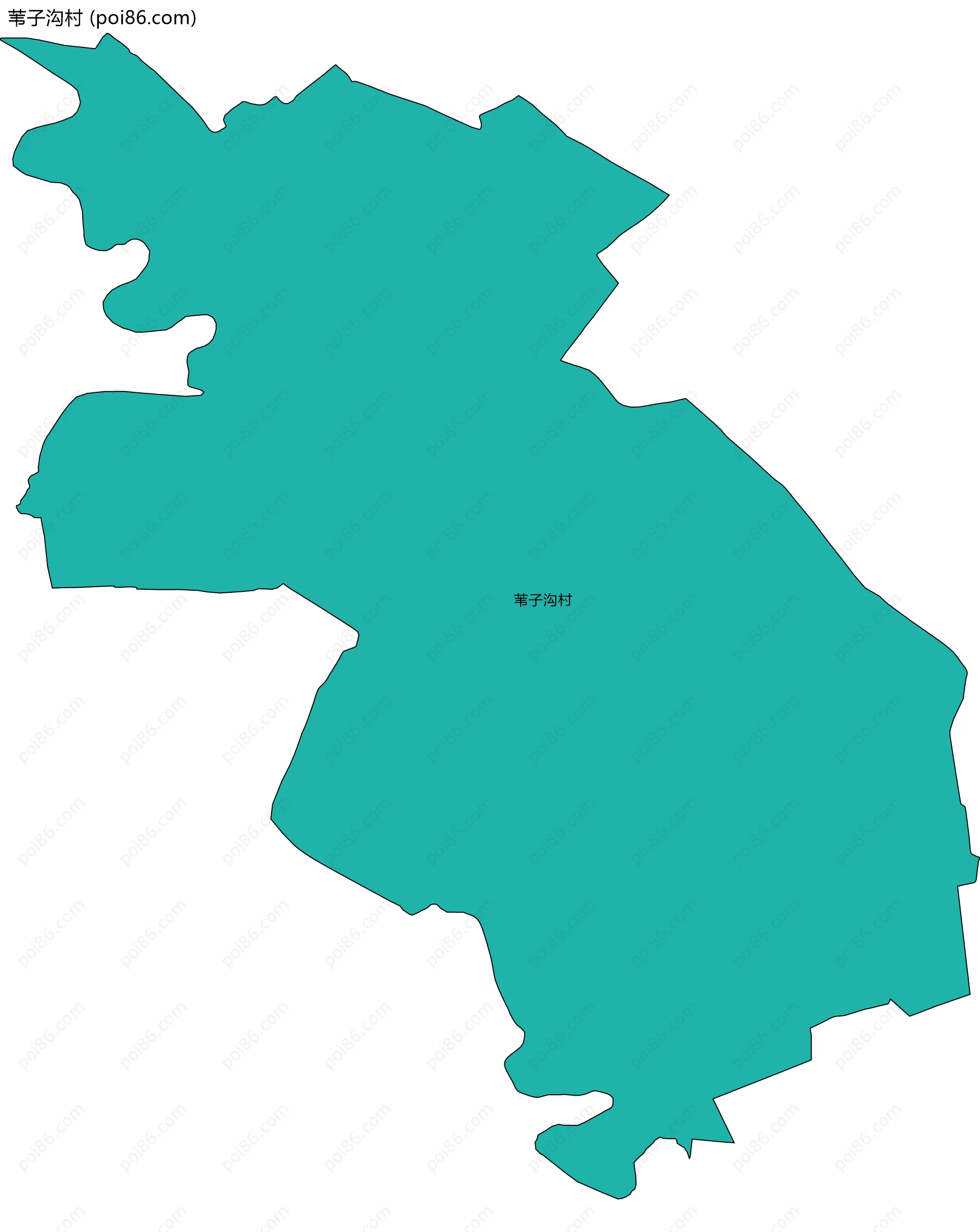 苇子沟村边界地图