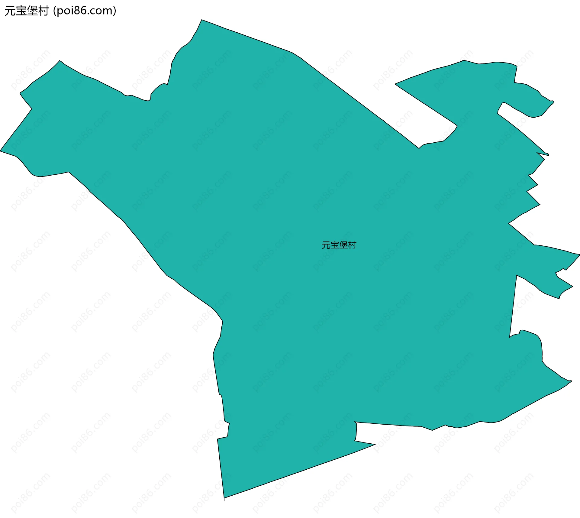 元宝堡村边界地图