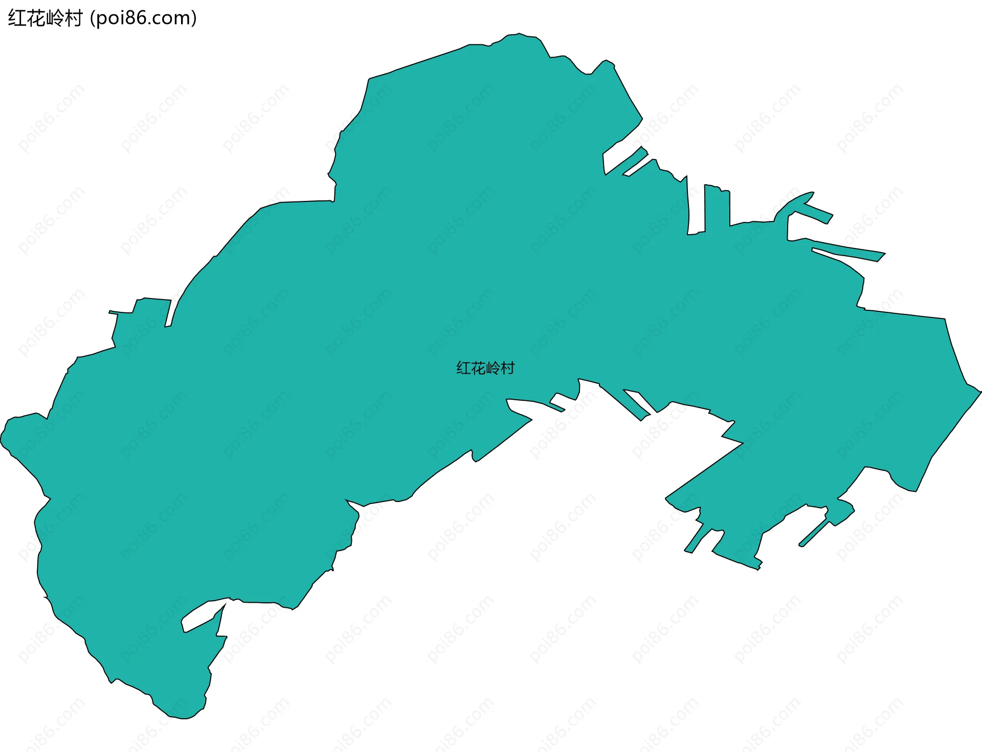 红花岭村边界地图