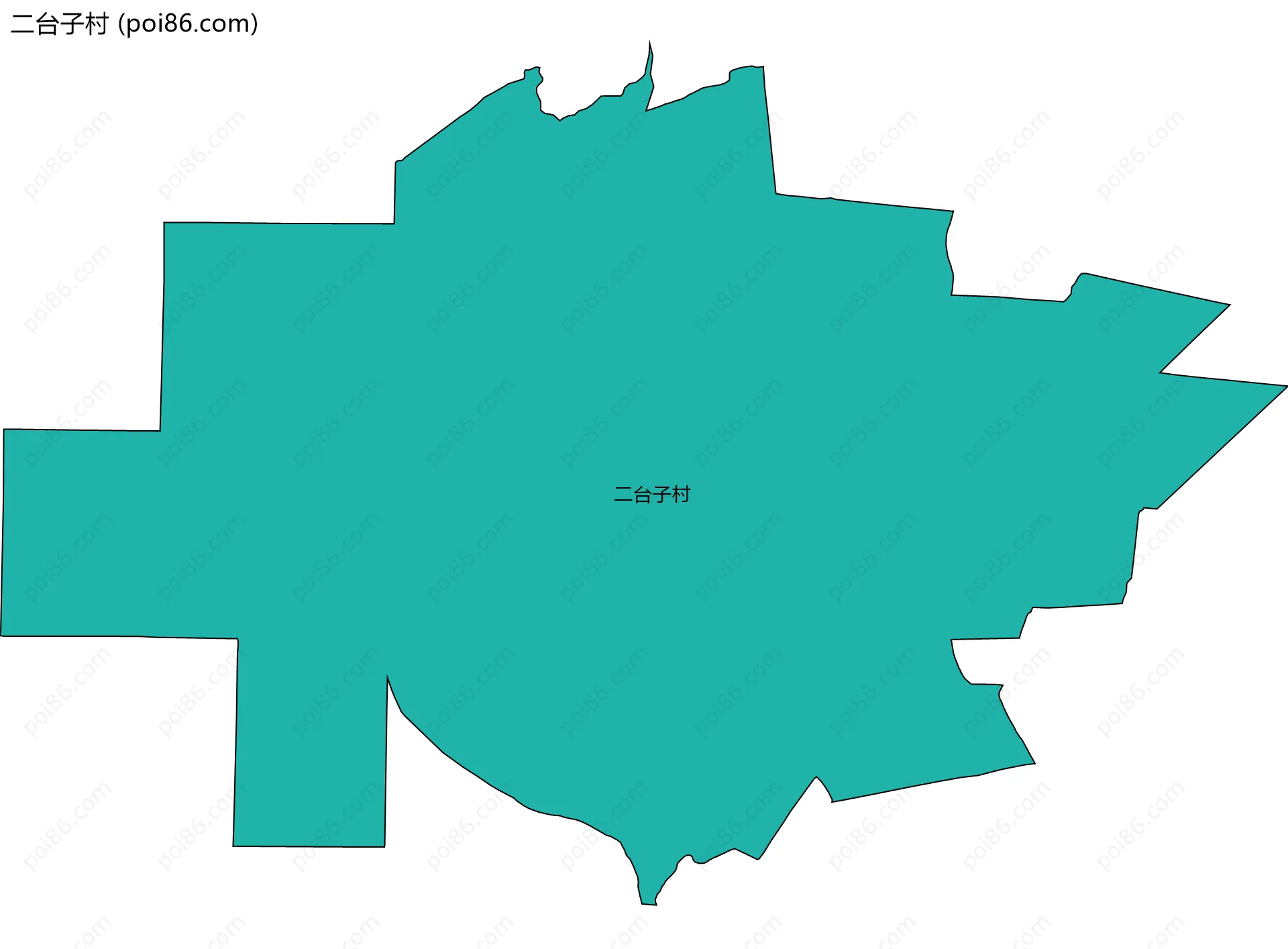 二台子村边界地图