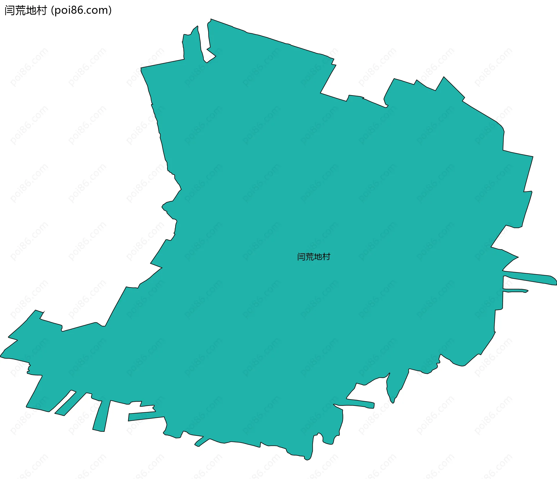 闫荒地村边界地图