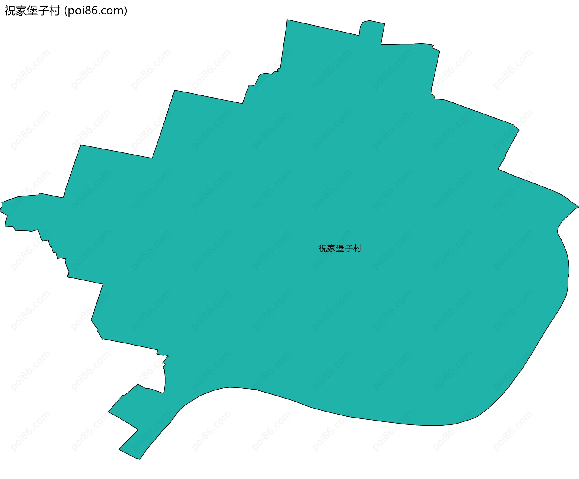 祝家堡子村边界地图
