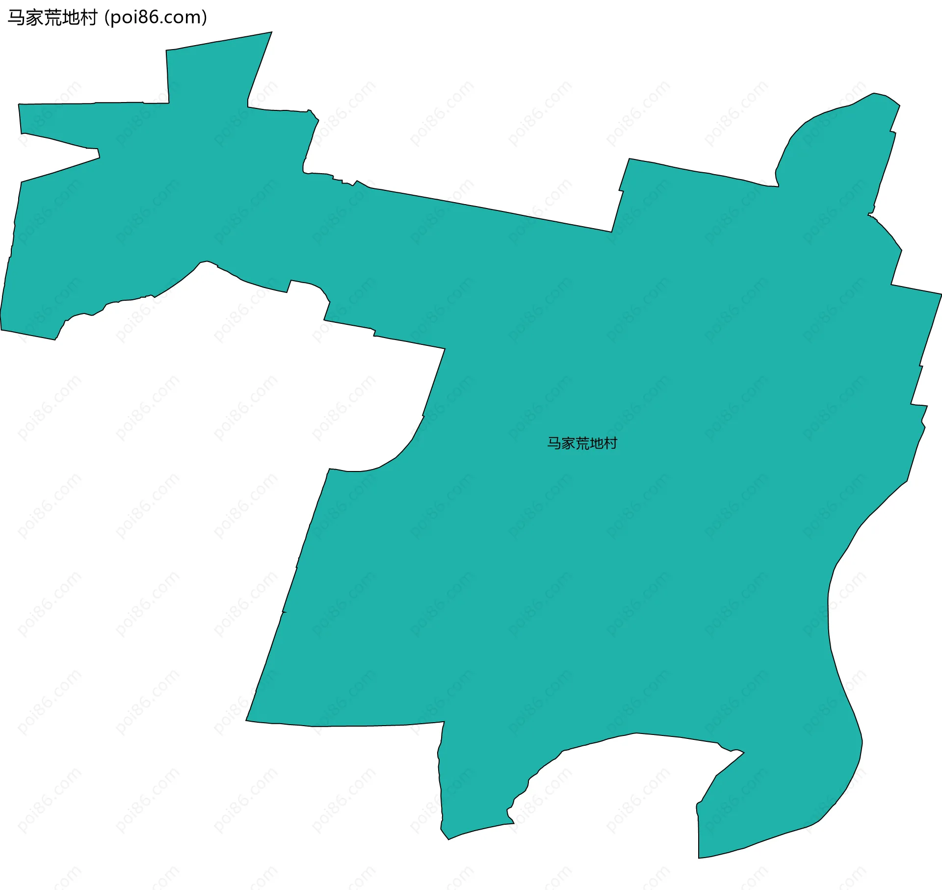 马家荒地村边界地图