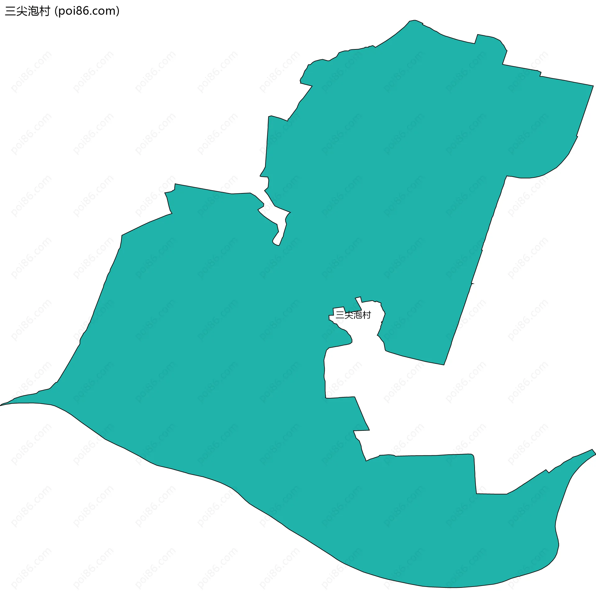 三尖泡村边界地图