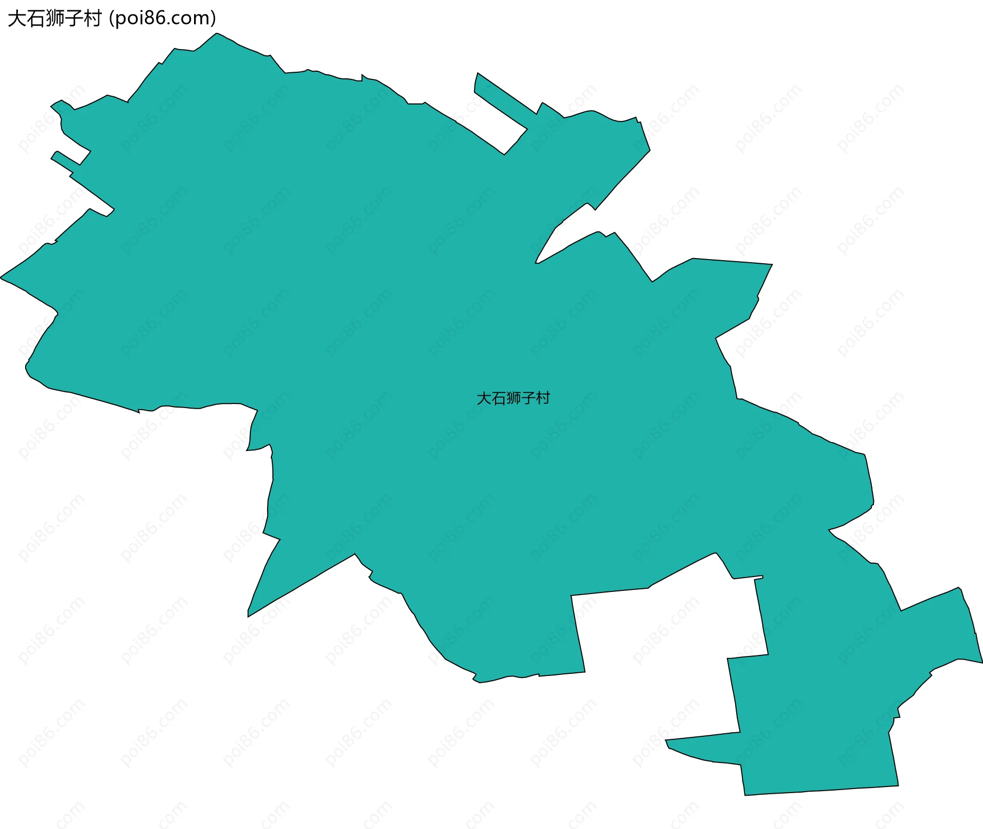 大石狮子村边界地图