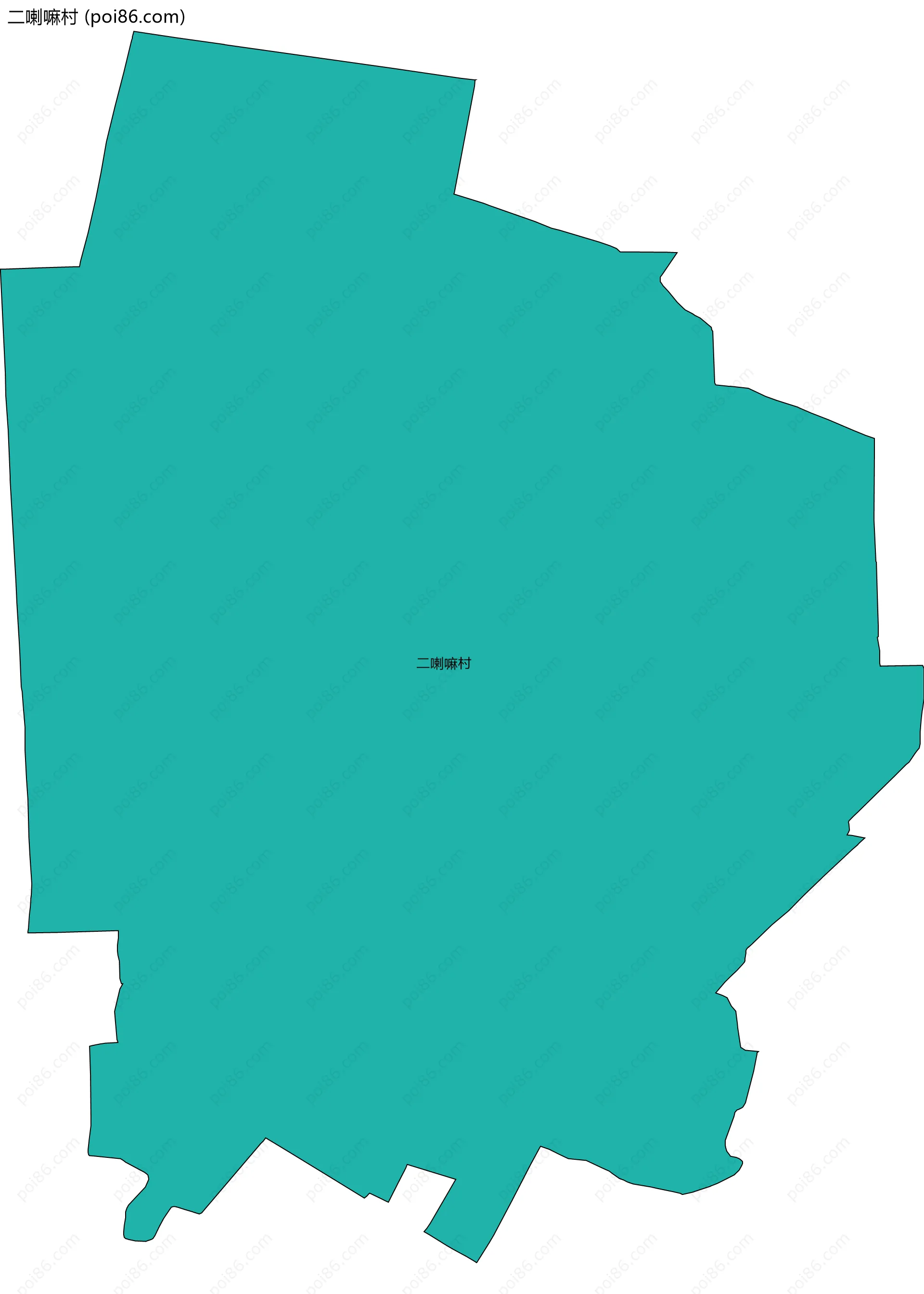 二喇嘛村边界地图