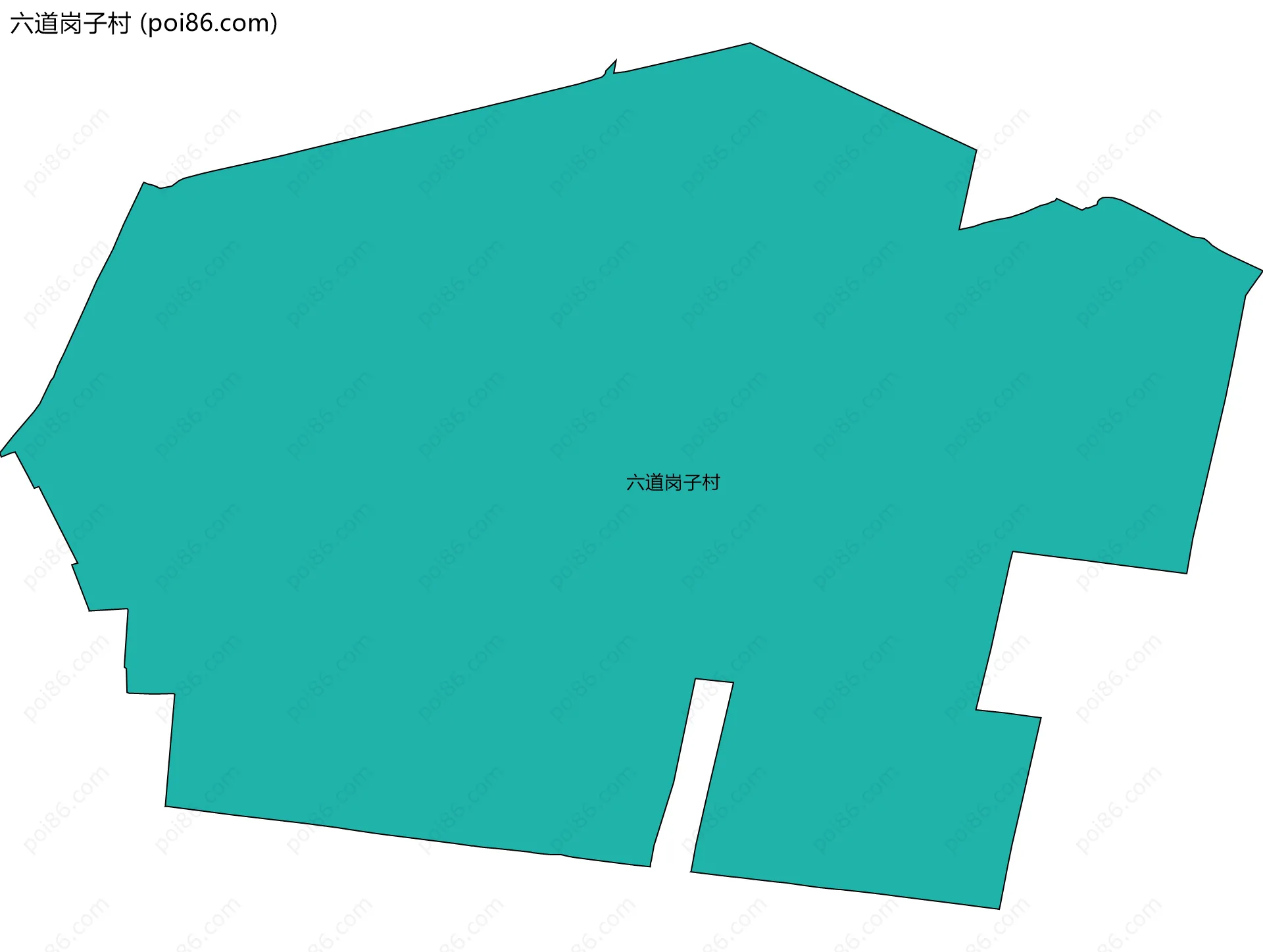 六道岗子村边界地图