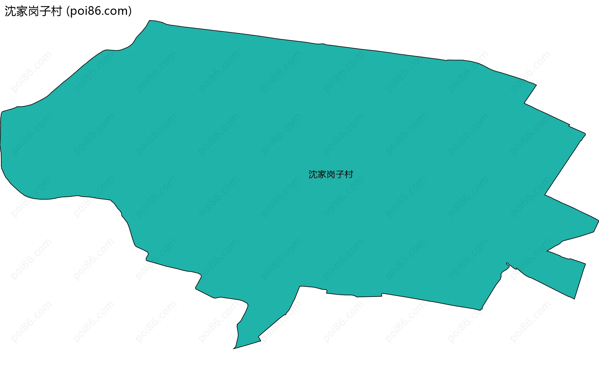 沈家岗子村边界地图