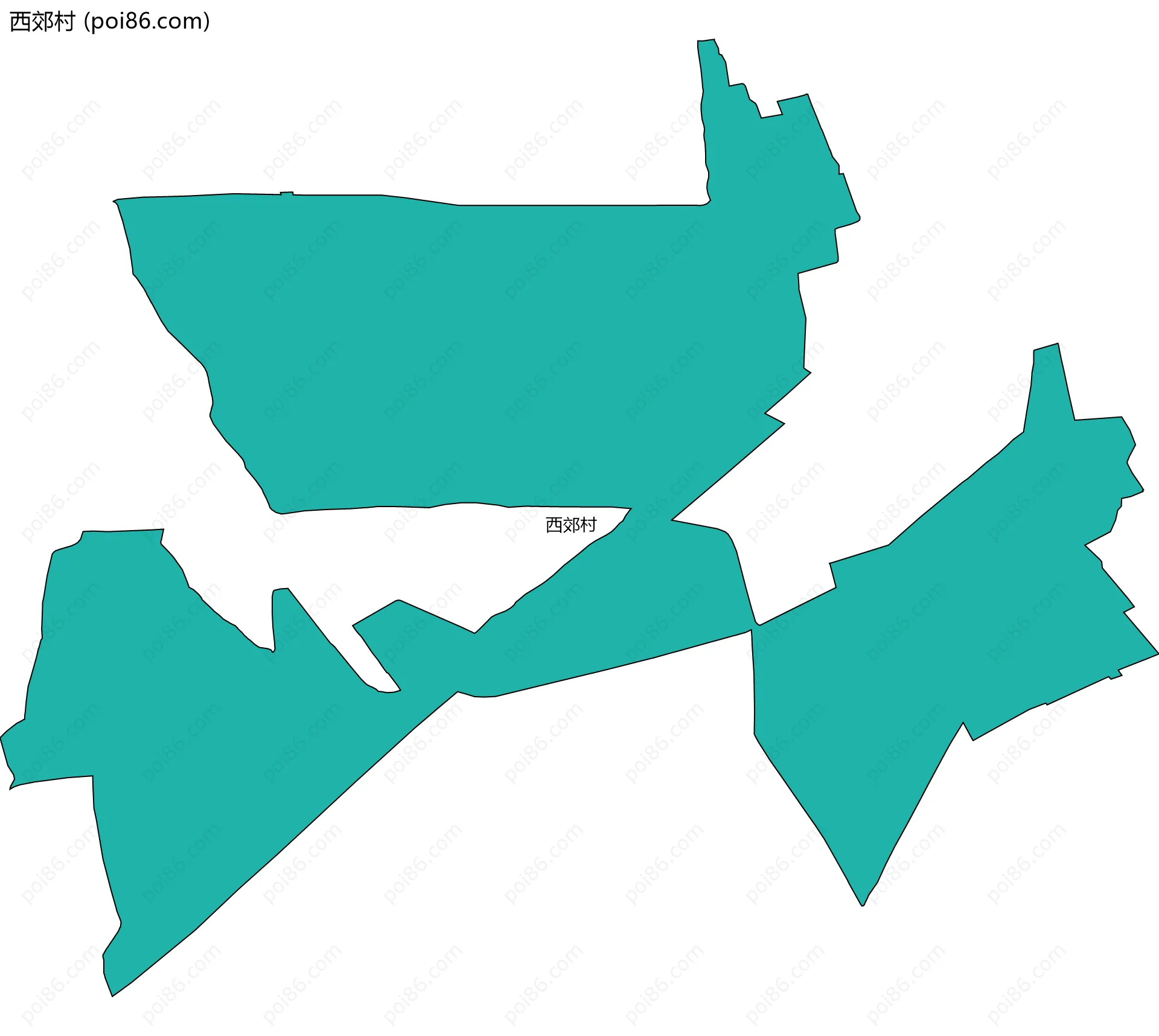 西郊村边界地图