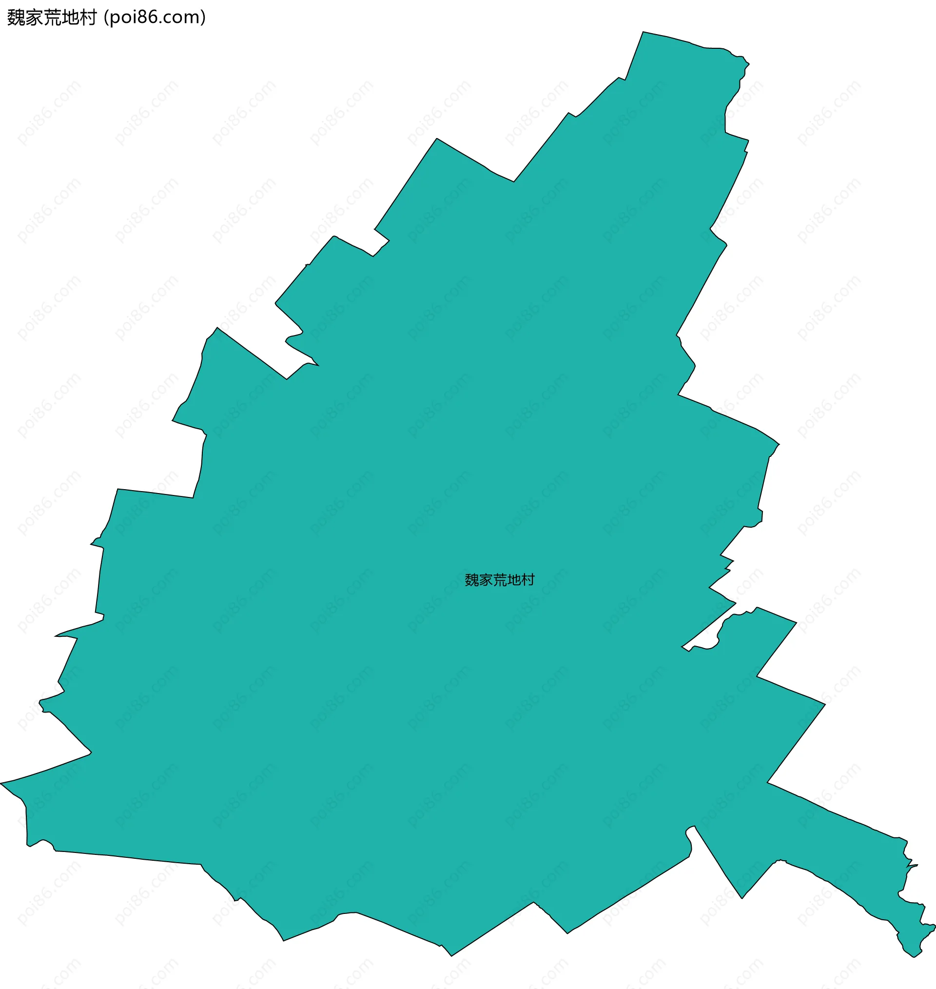 魏家荒地村边界地图