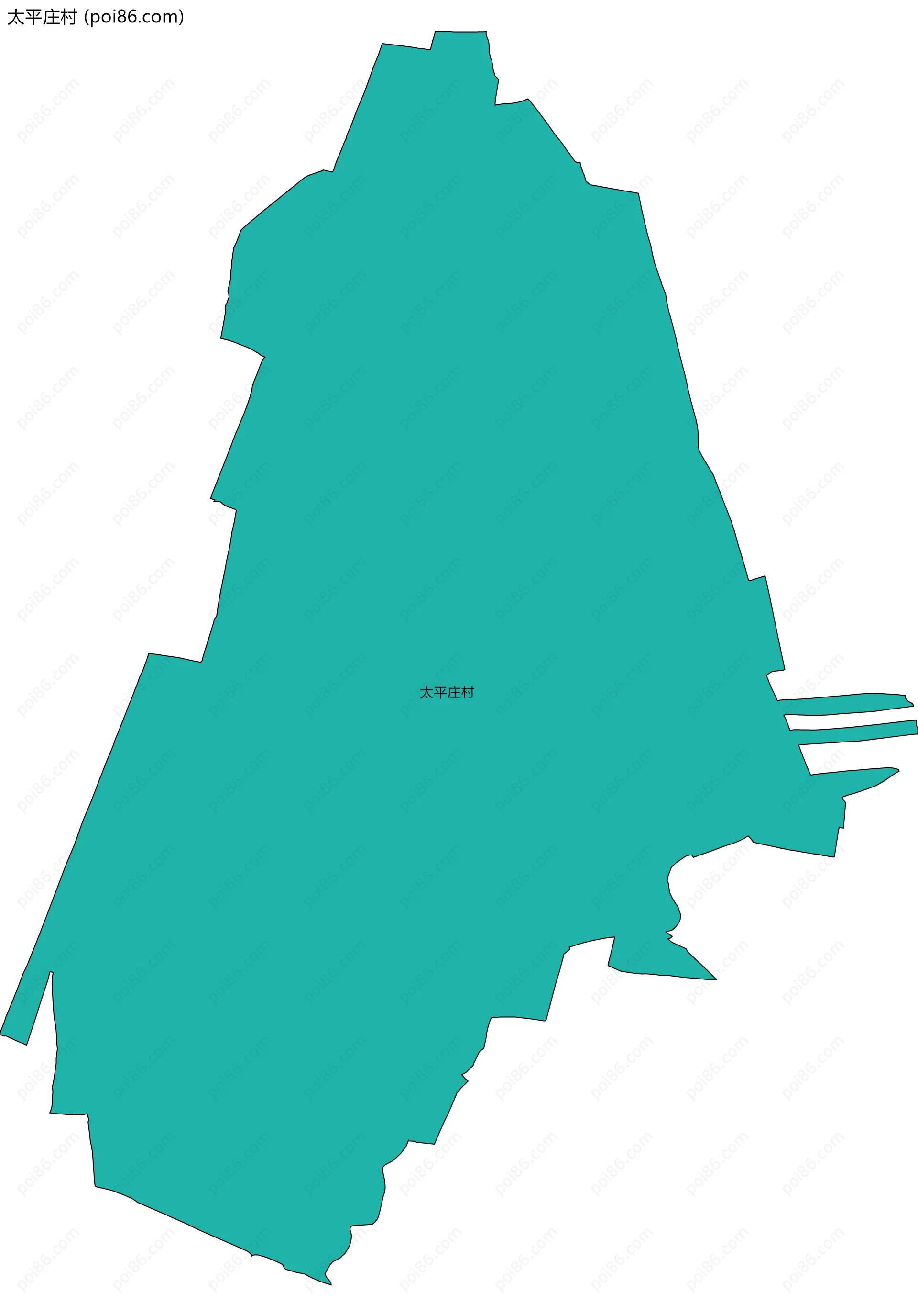 太平庄村边界地图