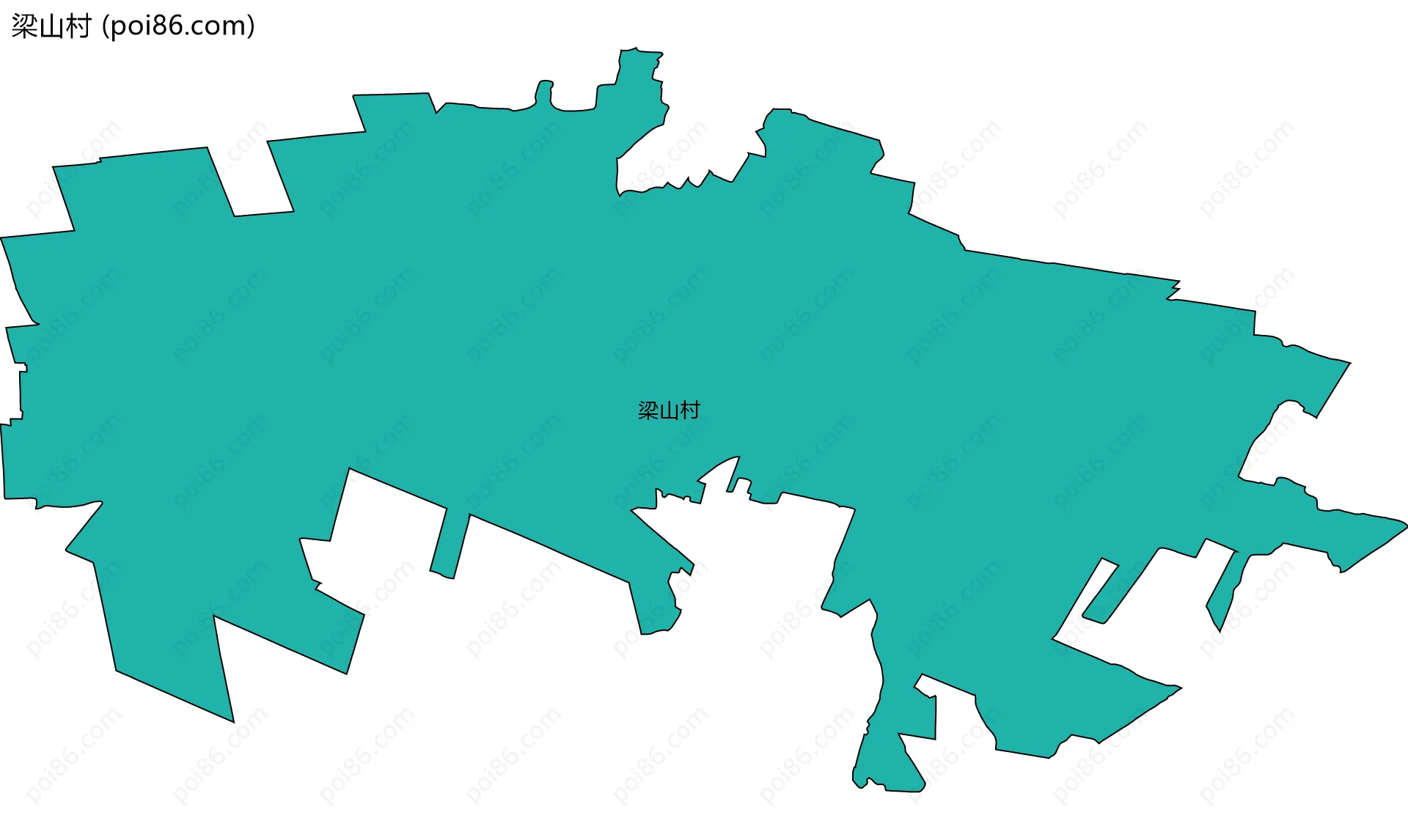 梁山村边界地图