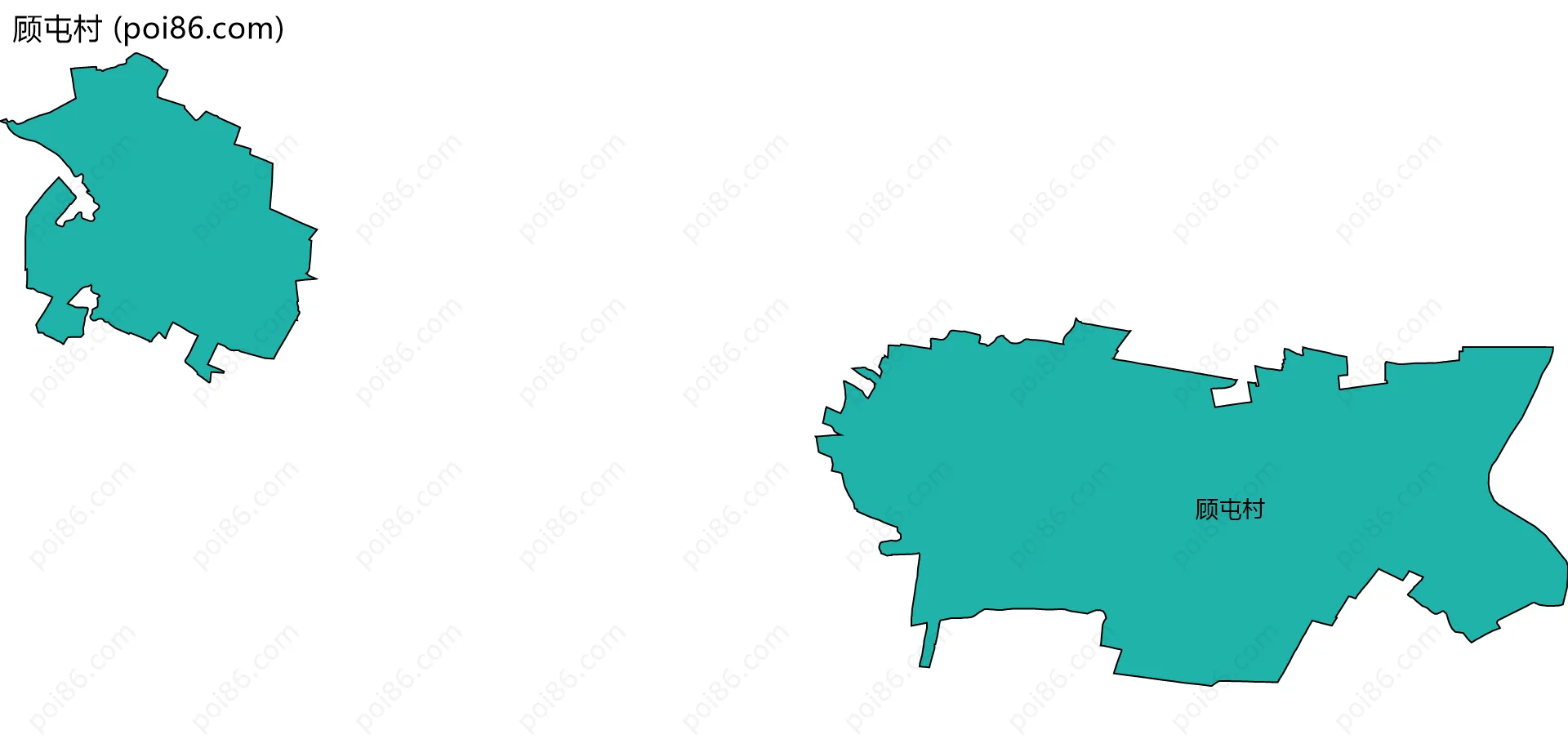 顾屯村边界地图