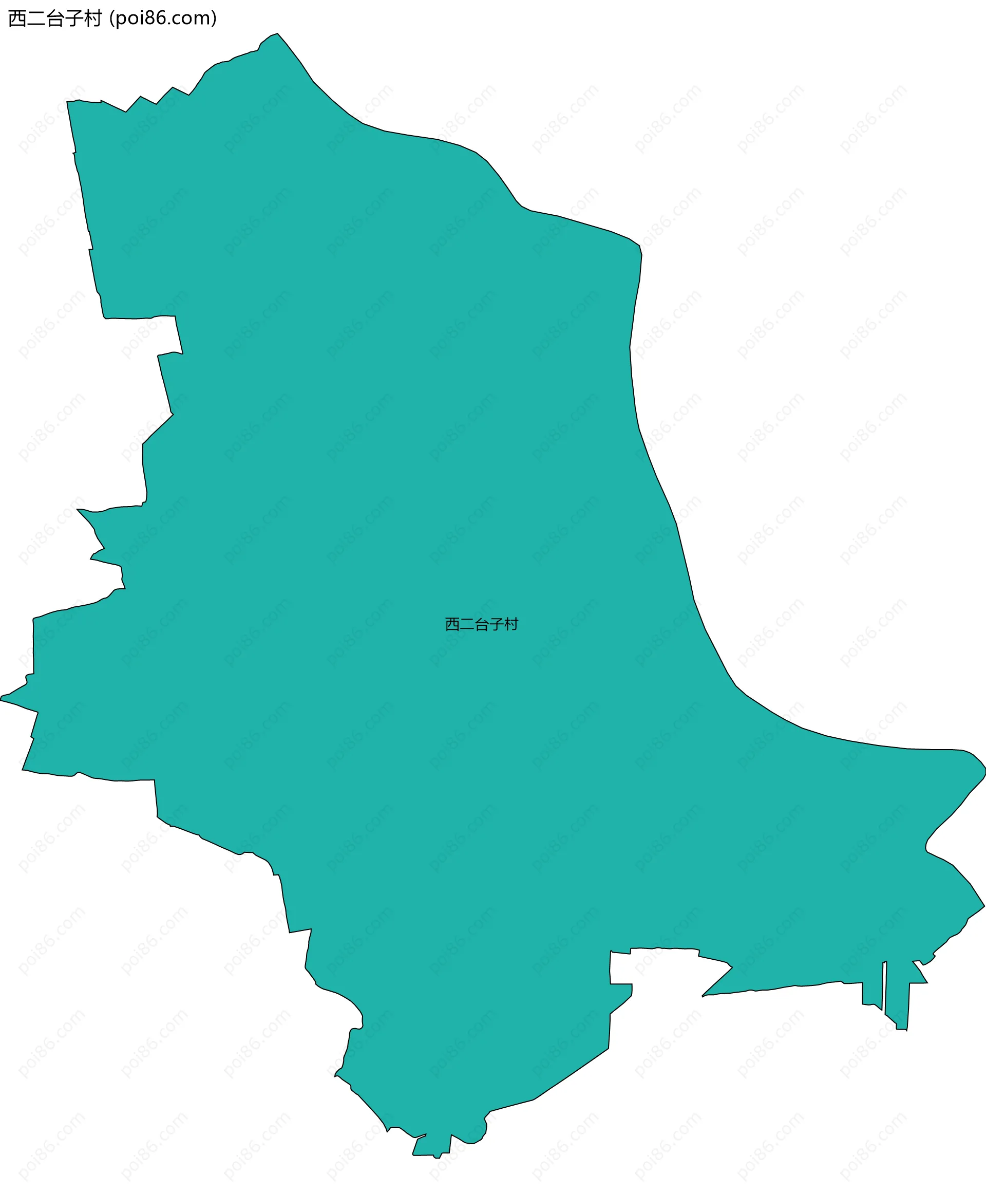 西二台子村边界地图