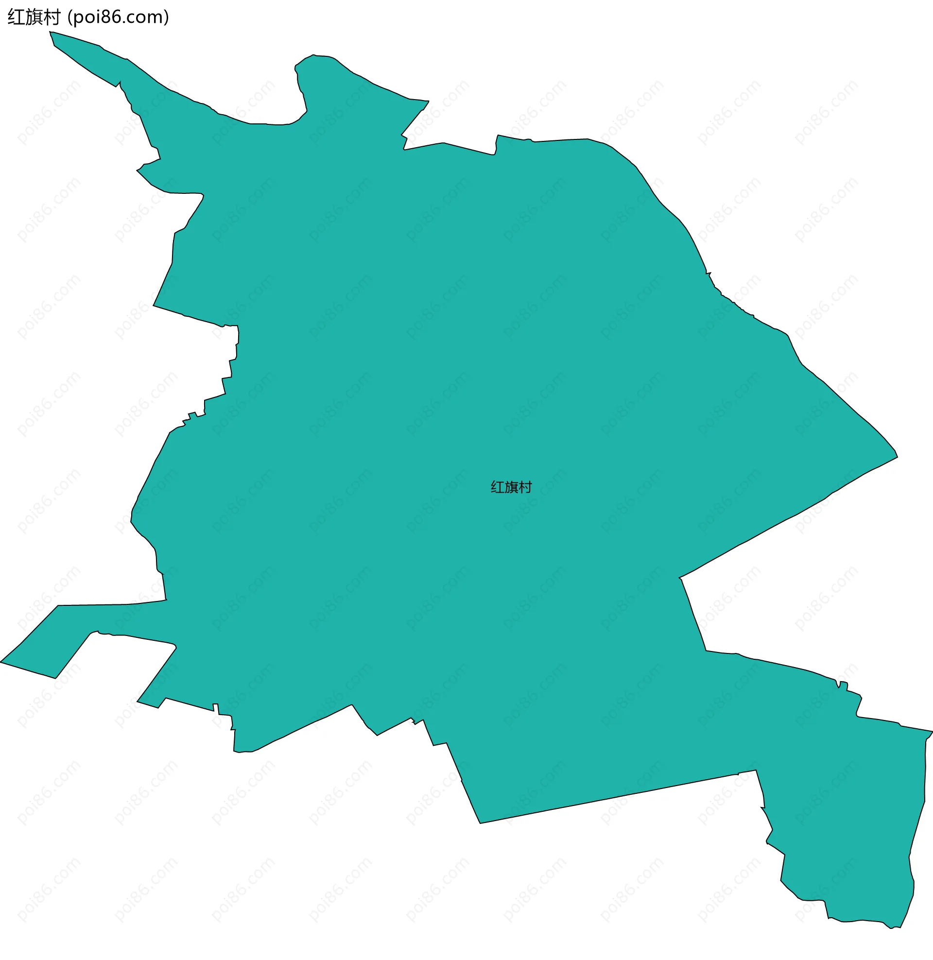 红旗村边界地图