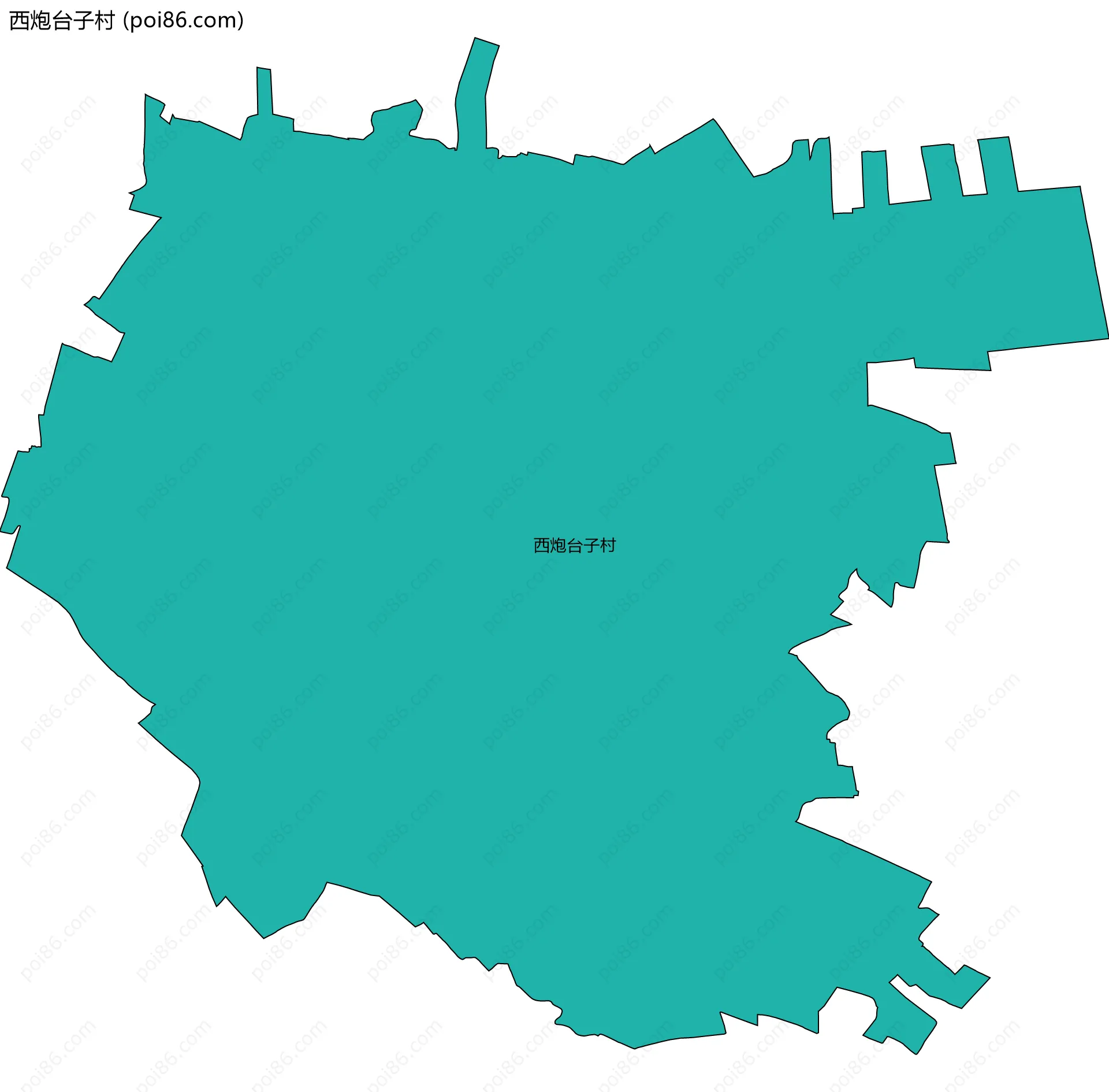 西炮台子村边界地图