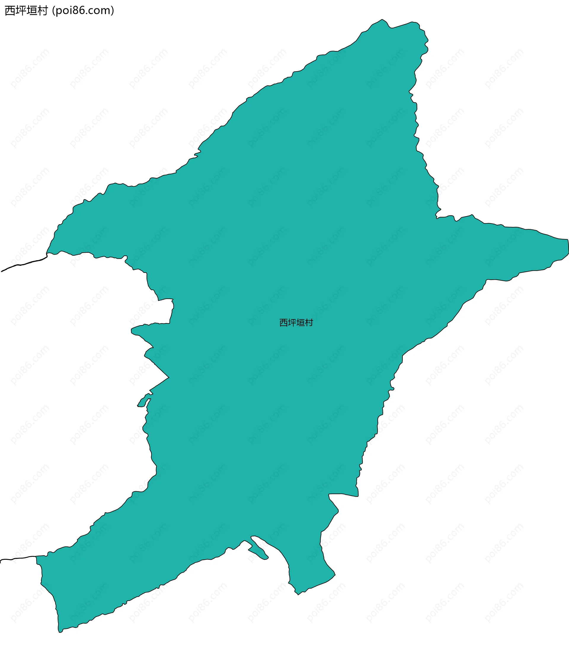 西坪垣村边界地图