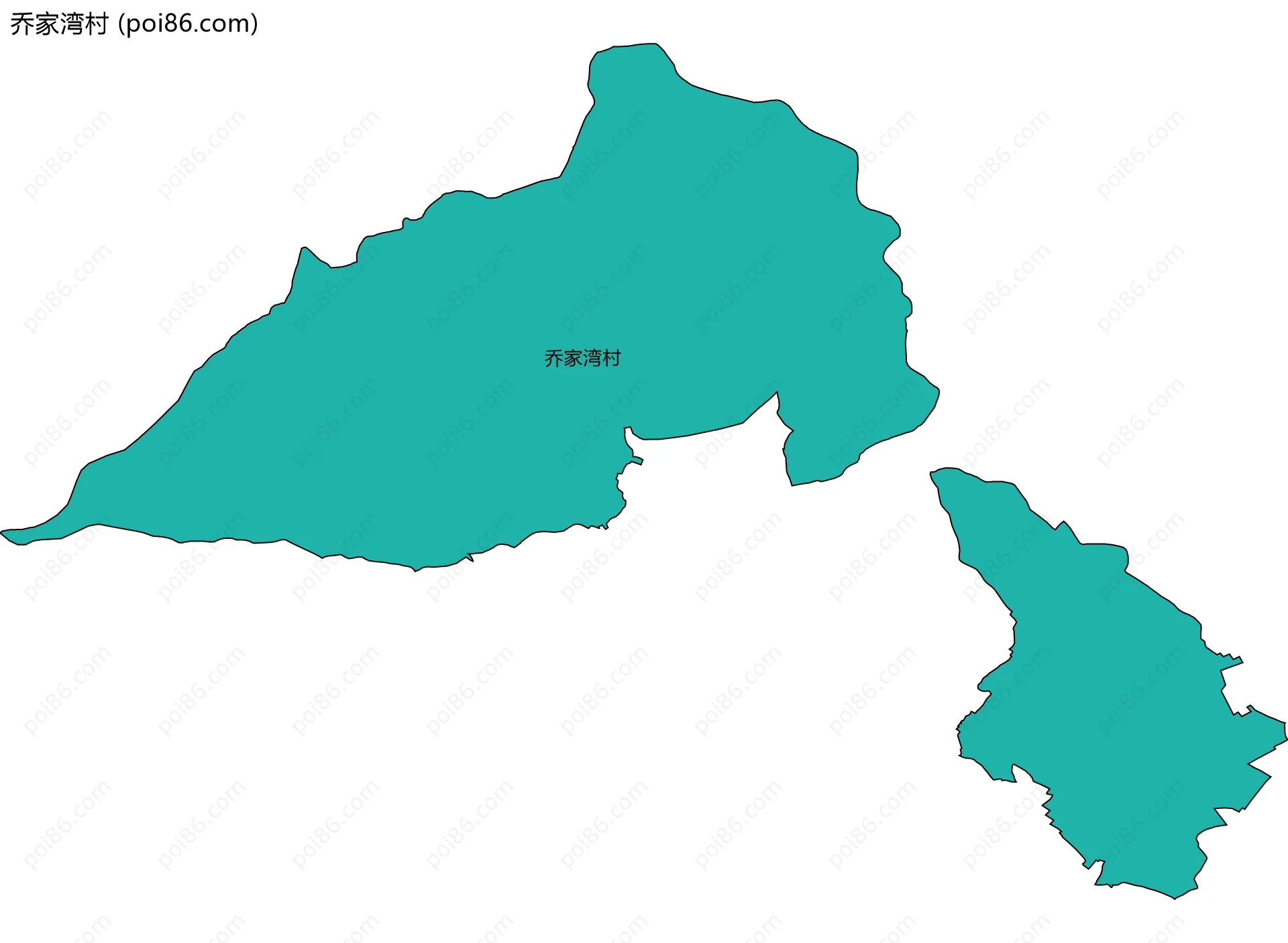 乔家湾村边界地图