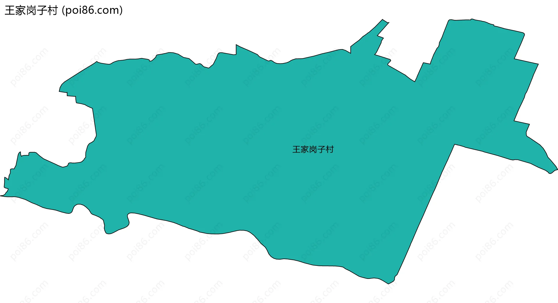 王家岗子村边界地图