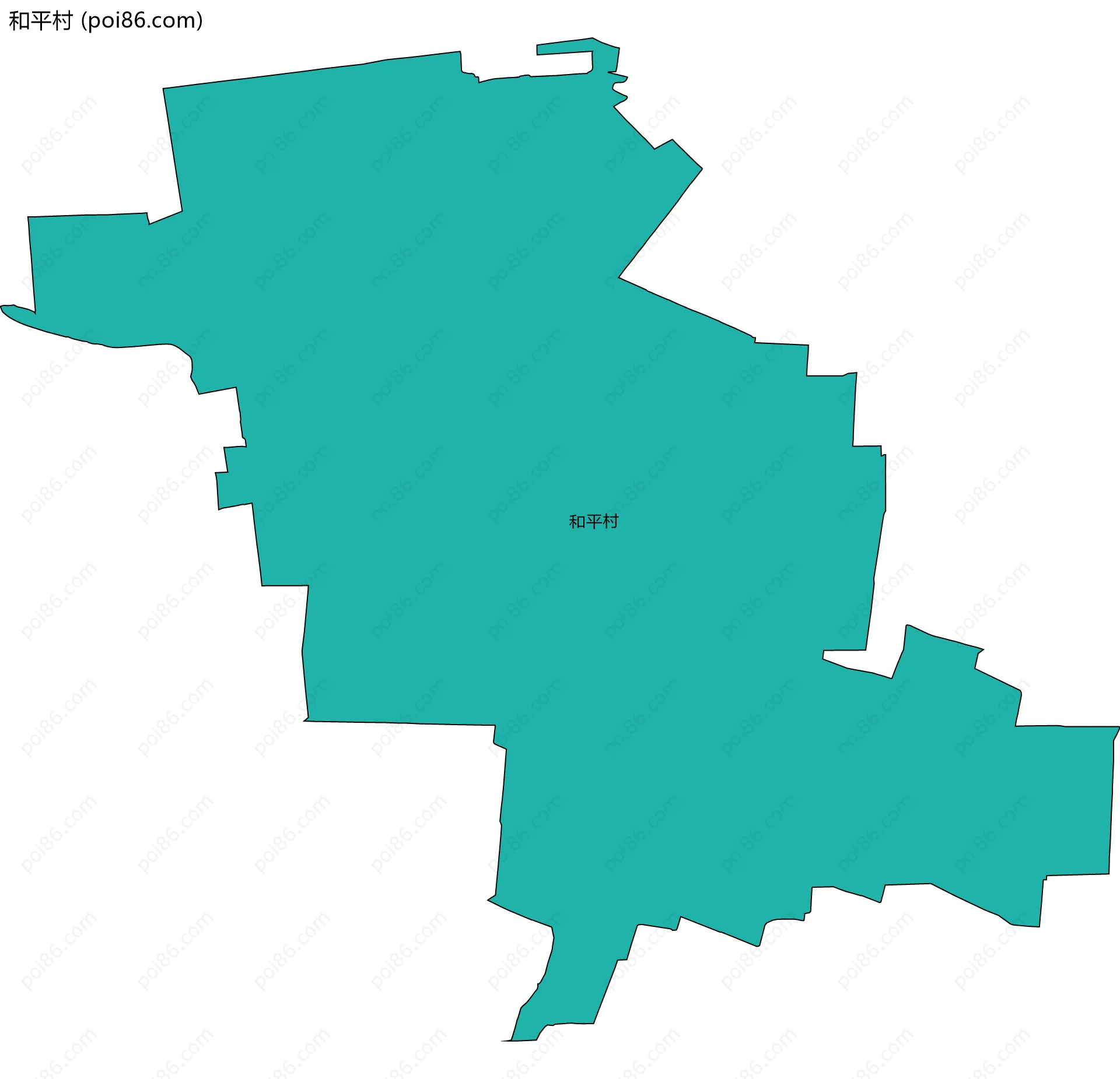 和平村边界地图