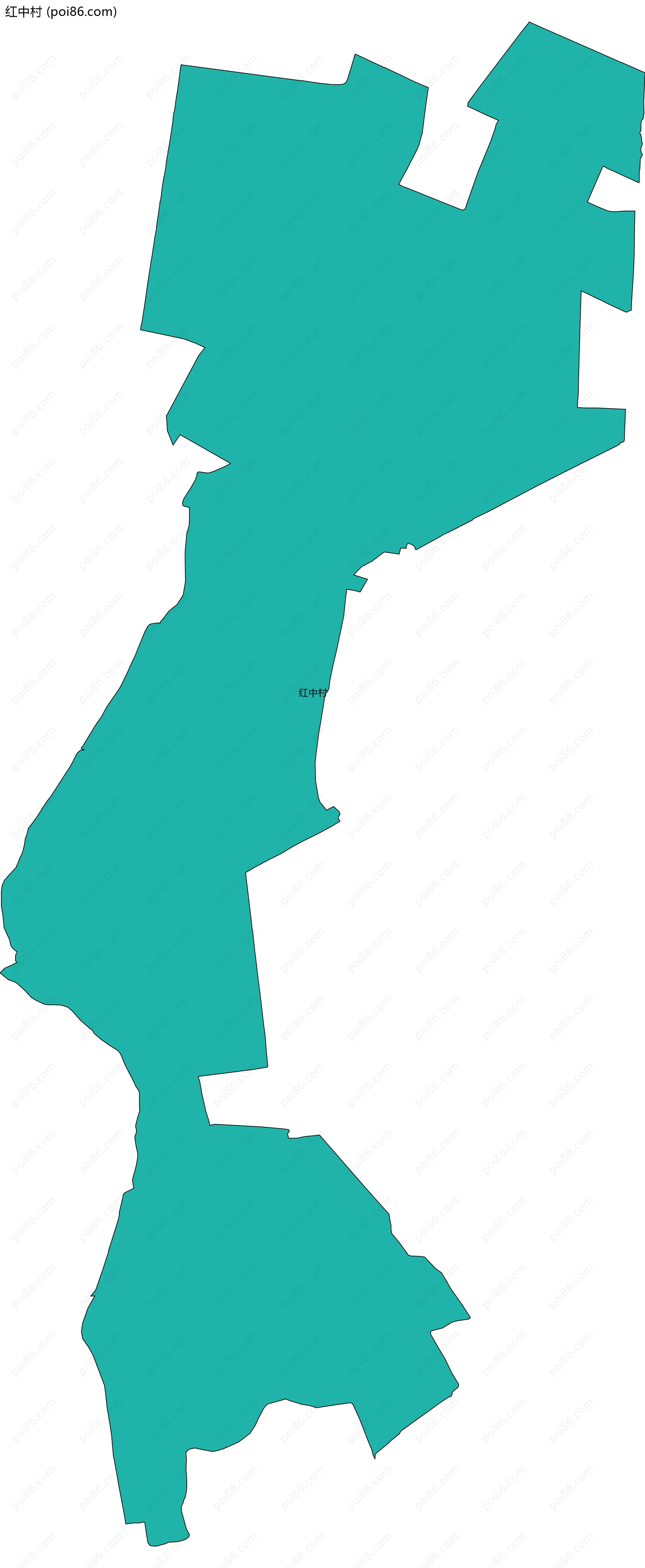 红中村边界地图