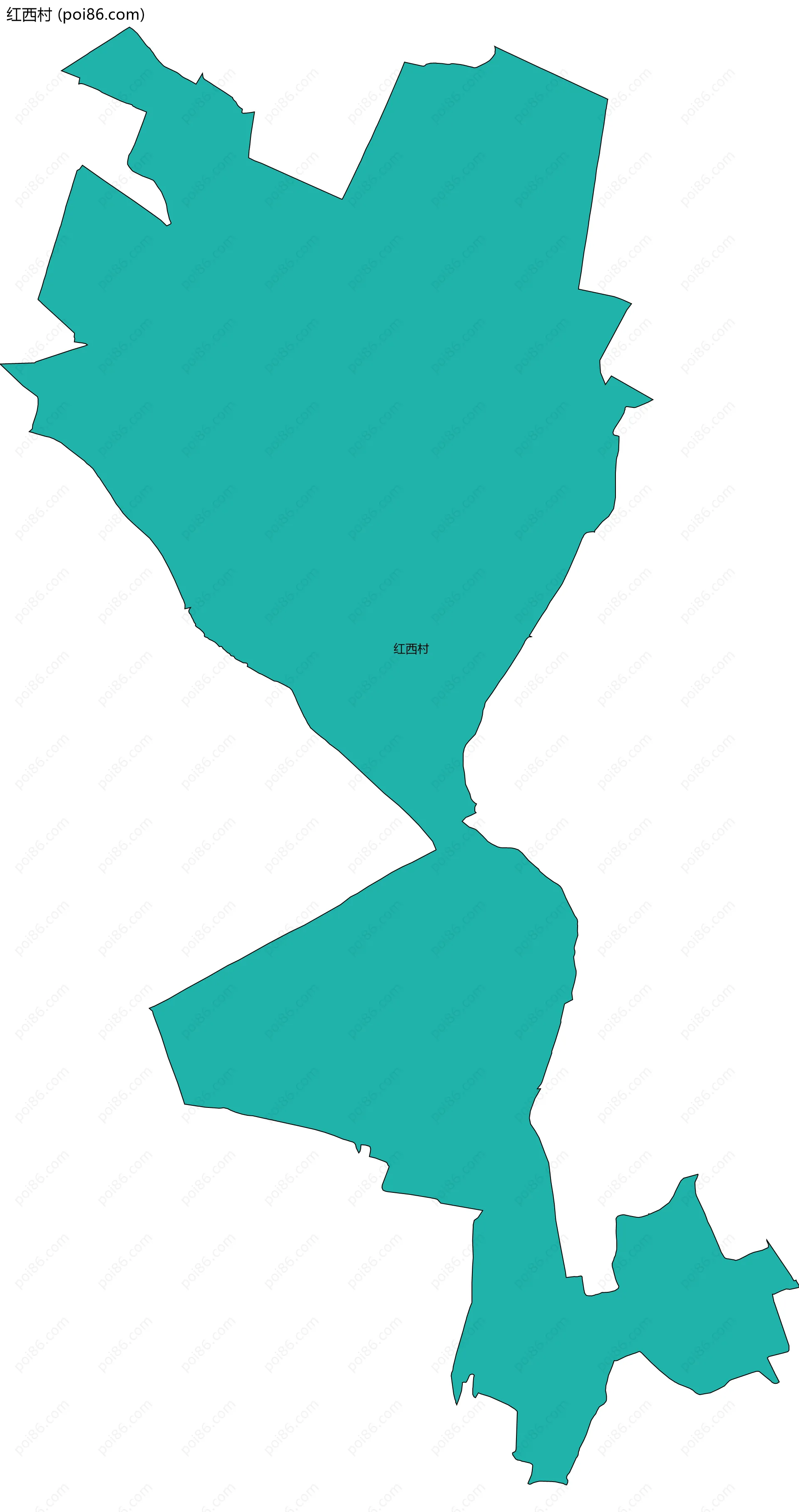 红西村边界地图