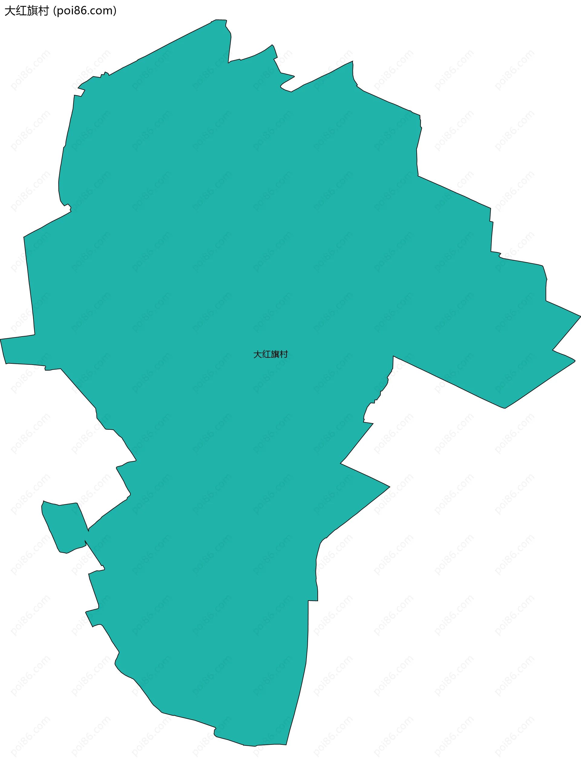 大红旗村边界地图