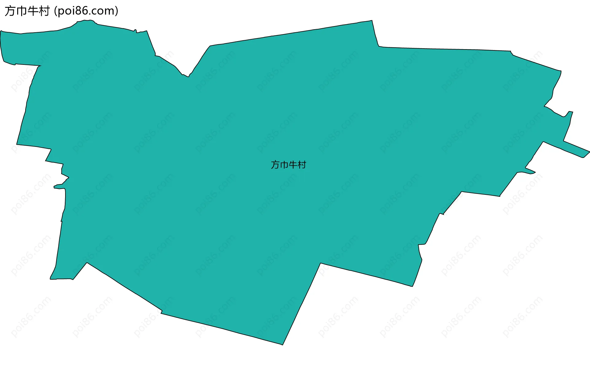 方巾牛村边界地图