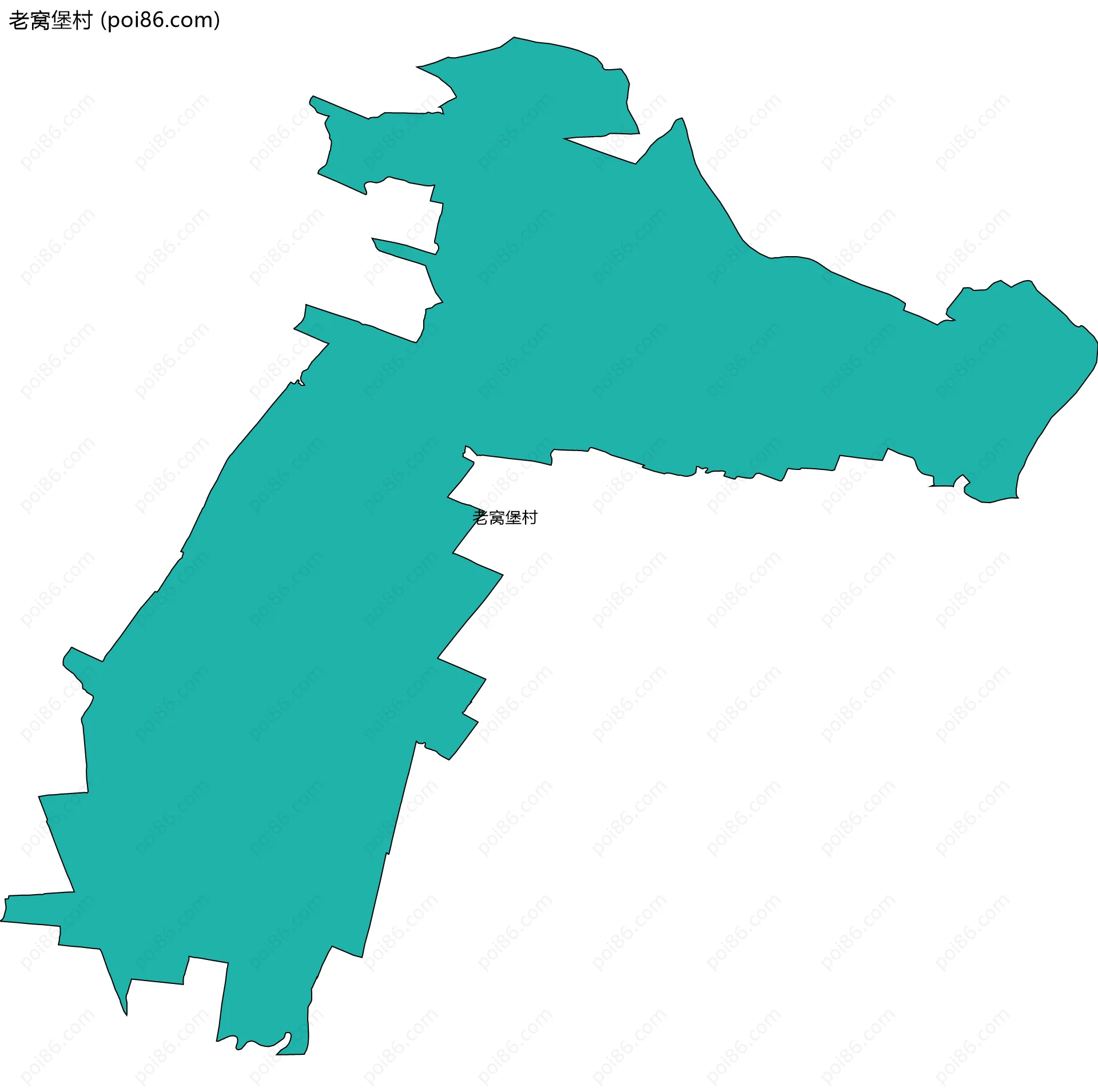 老窝堡村边界地图