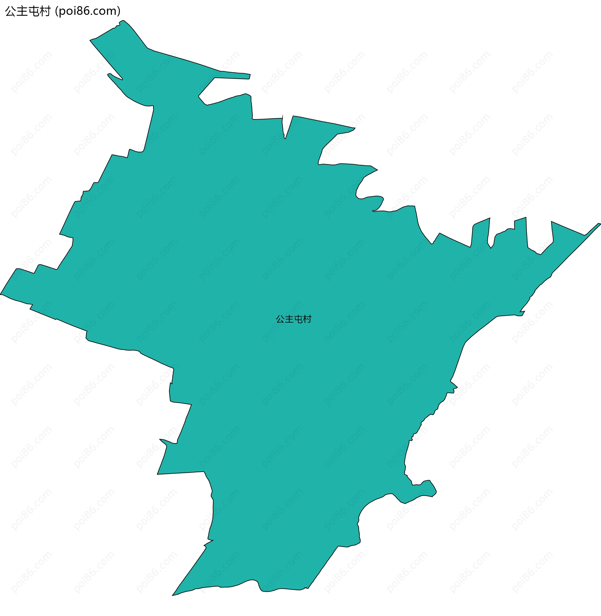 公主屯村边界地图