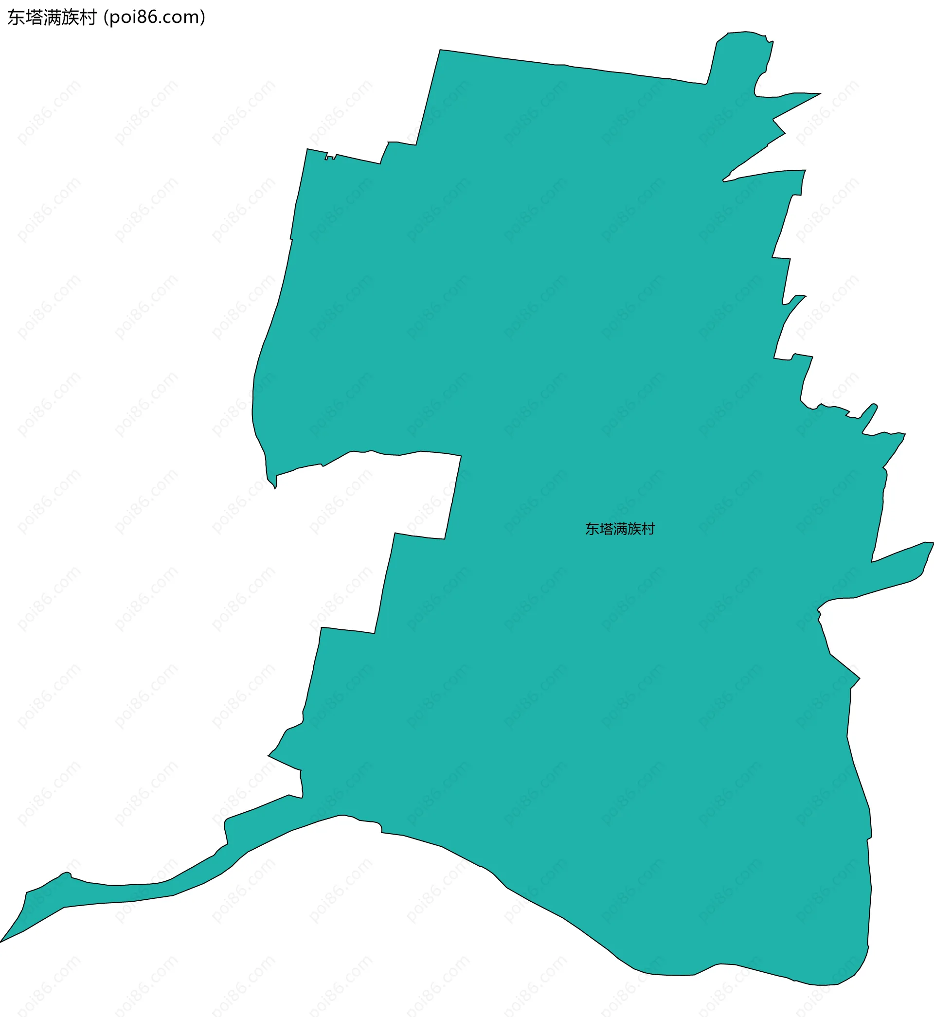 东塔满族村边界地图