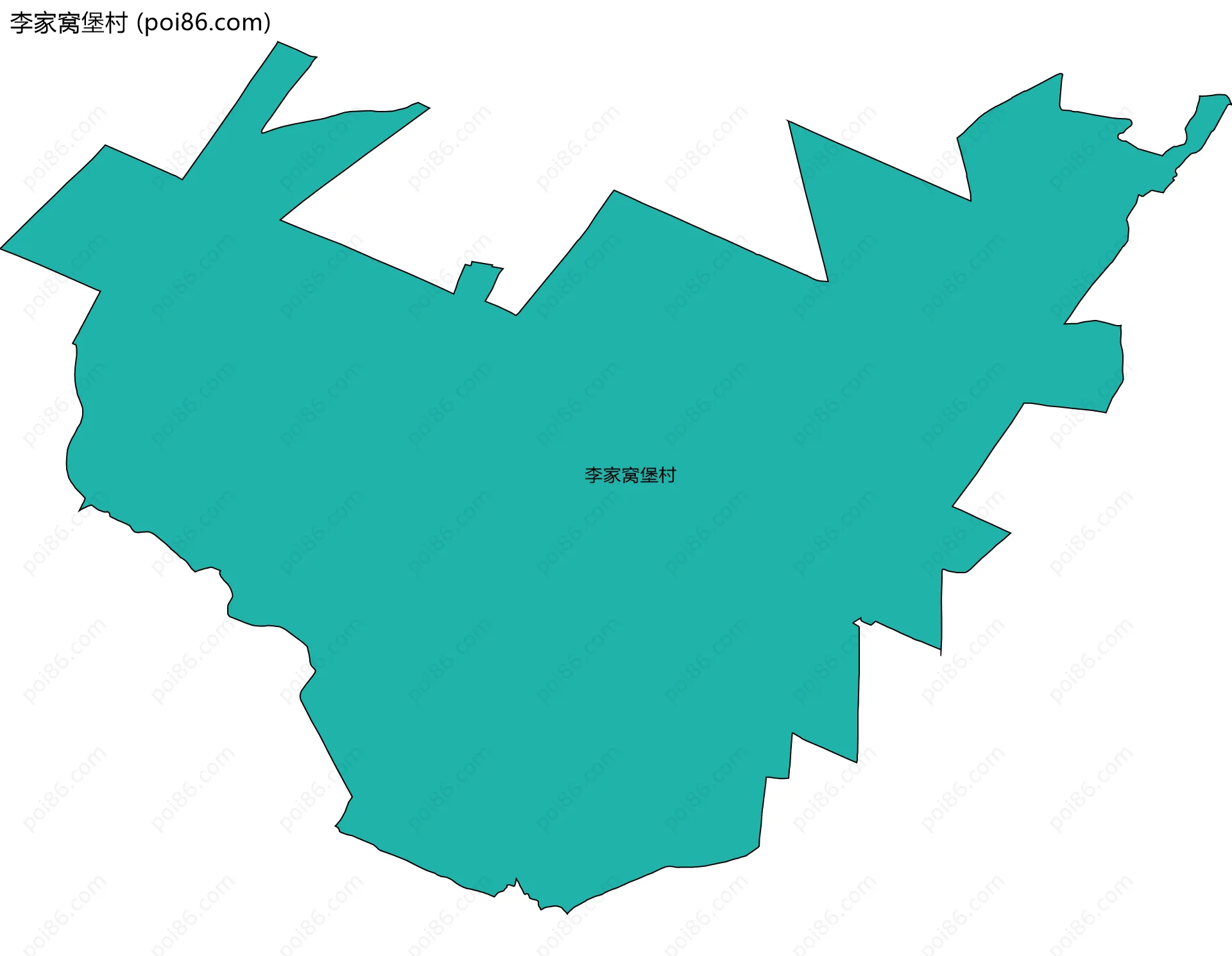 李家窝堡村边界地图