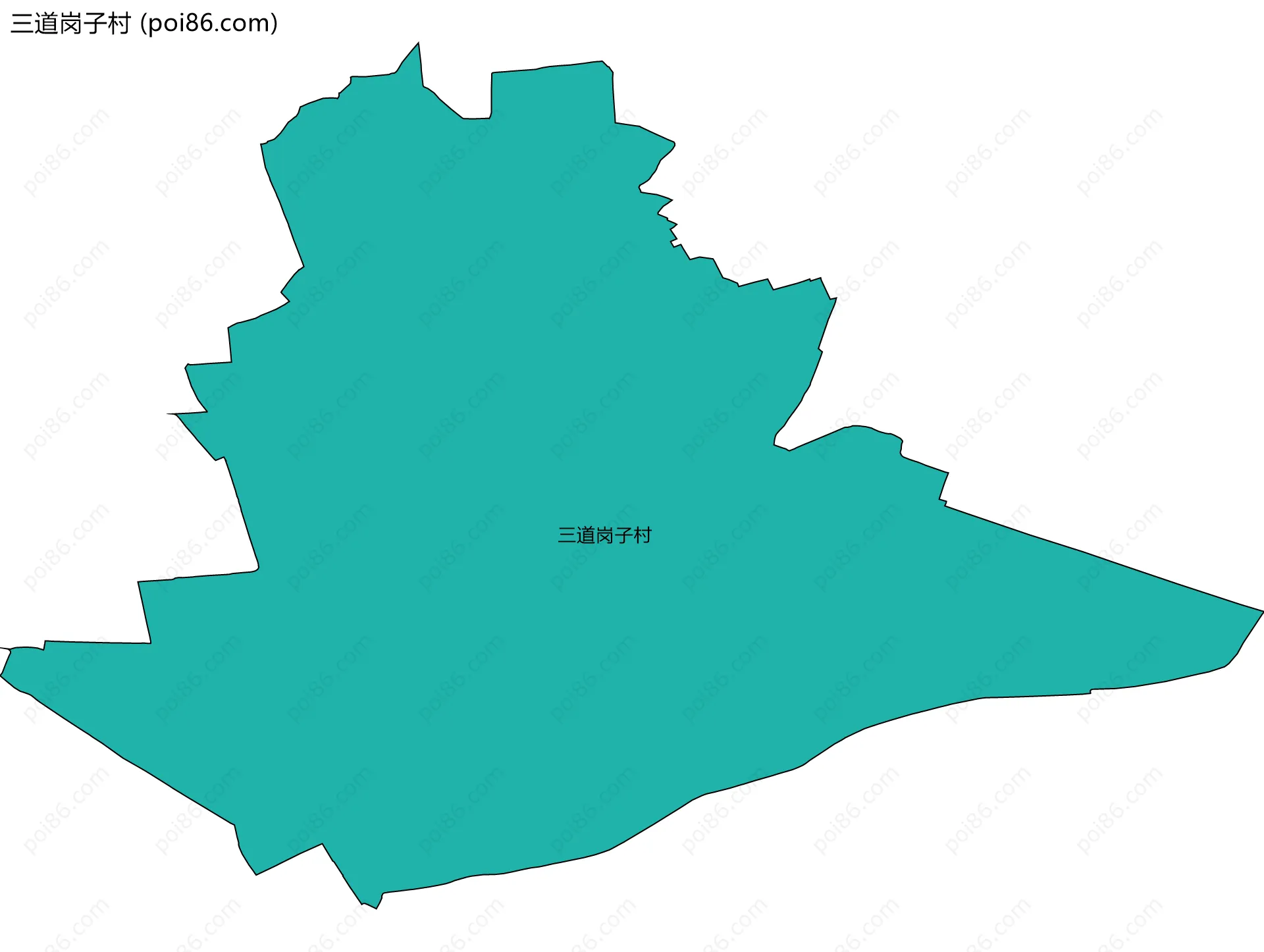 三道岗子村边界地图