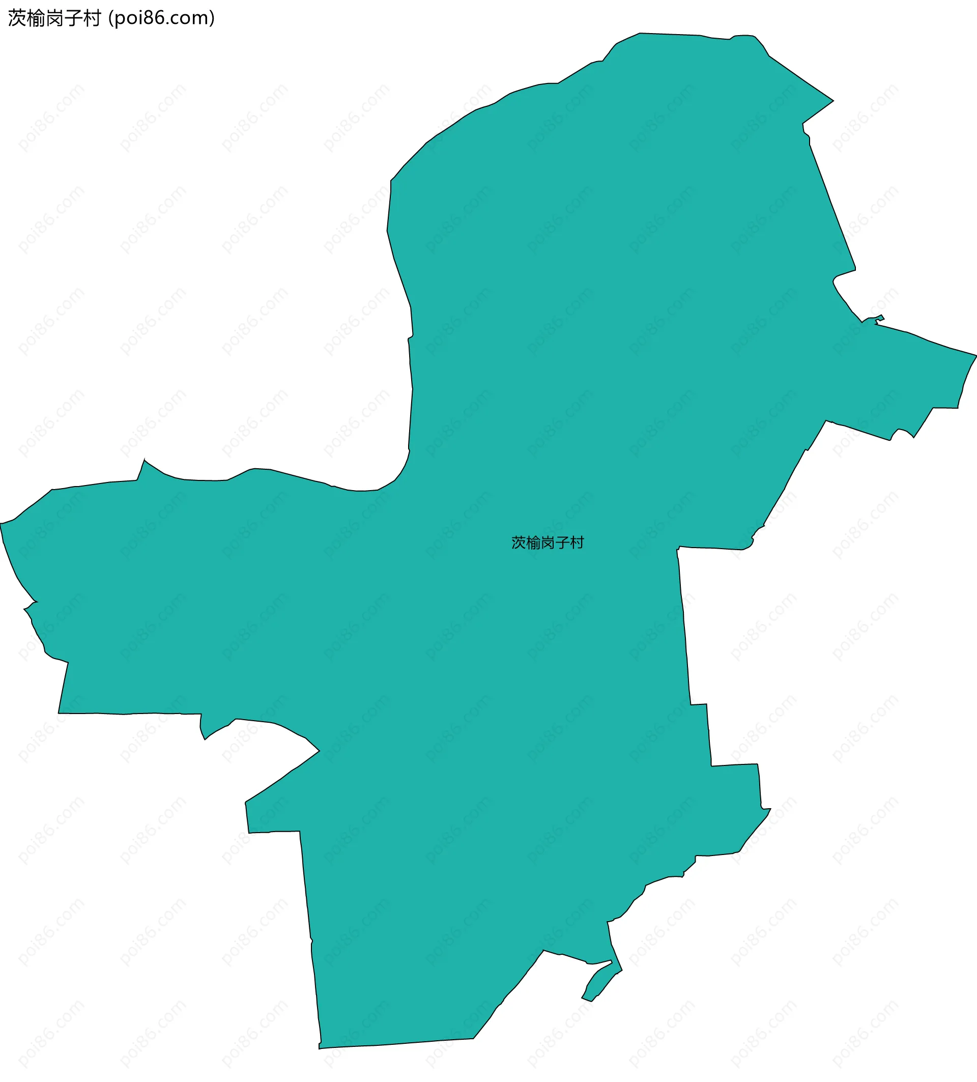 茨榆岗子村边界地图