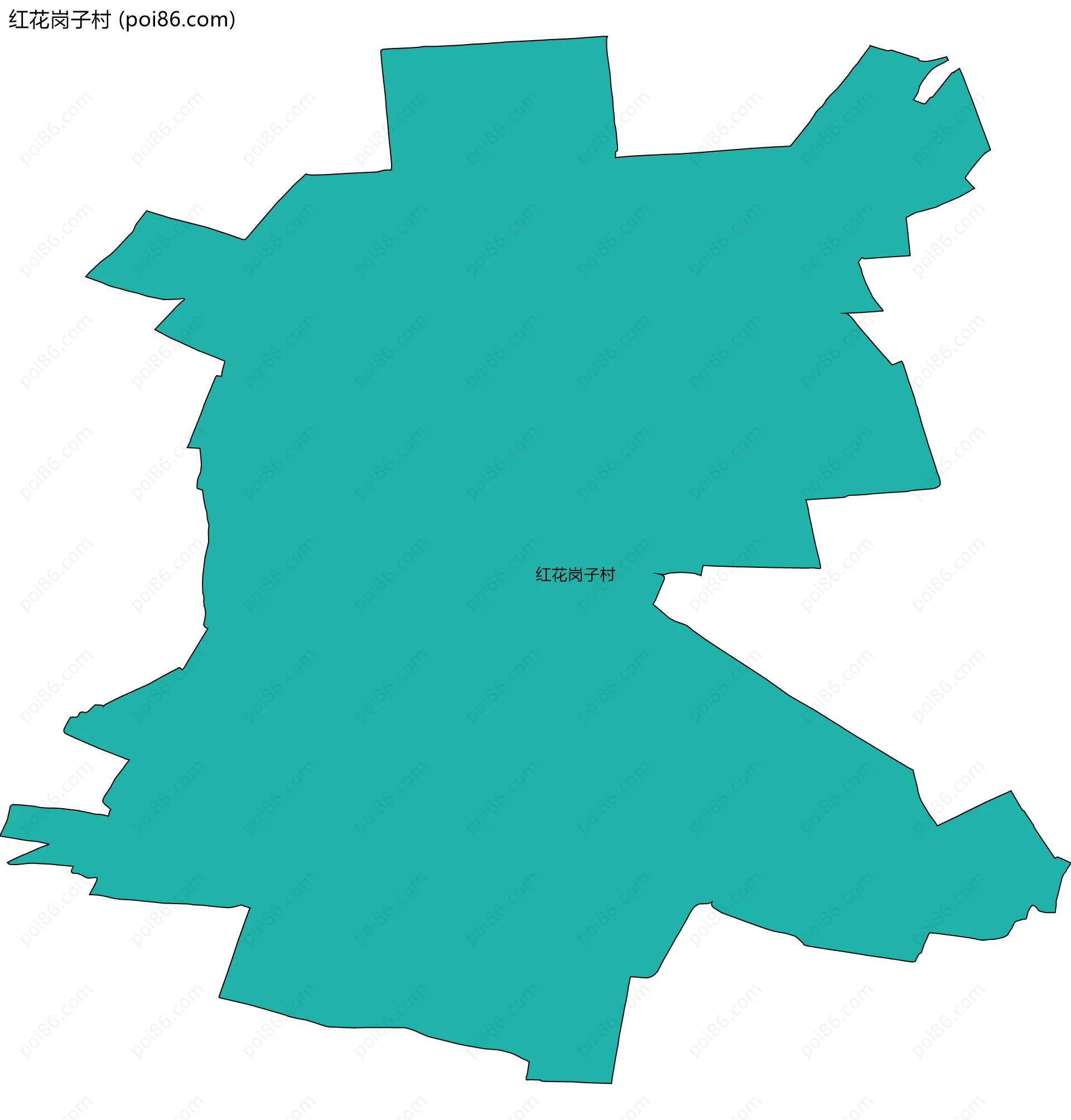 红花岗子村边界地图